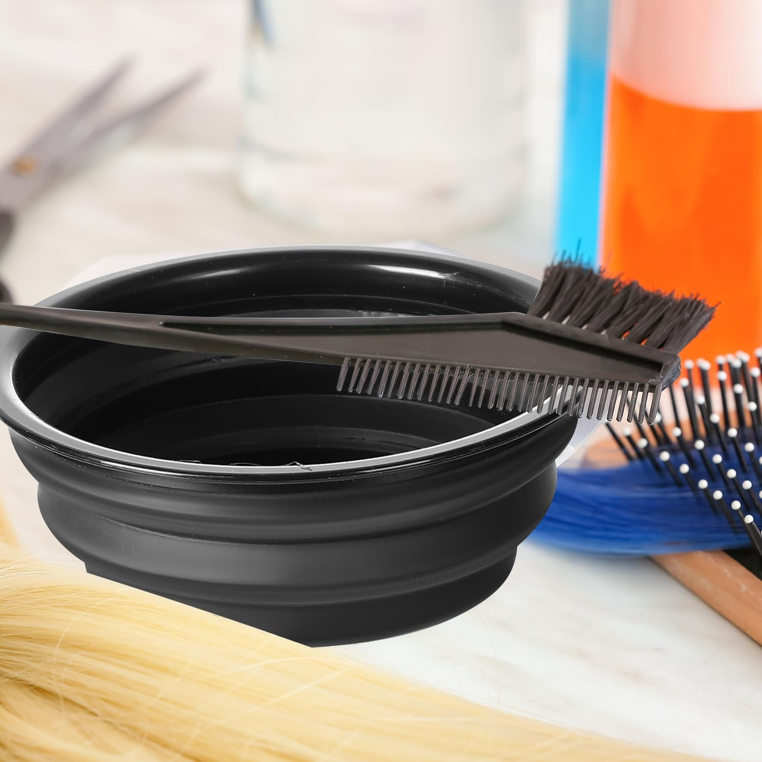 Arcjunys Hair Dye Brush Set Hair Dyeing Accessories Hair Dye Set Brush Hair Dyeing Brush Hair Dyeing Tool with Hair Dye Bowl Colouring Brush Ear Cover Hair Clips for Hairdressing Salon 7 Pieces image number 1