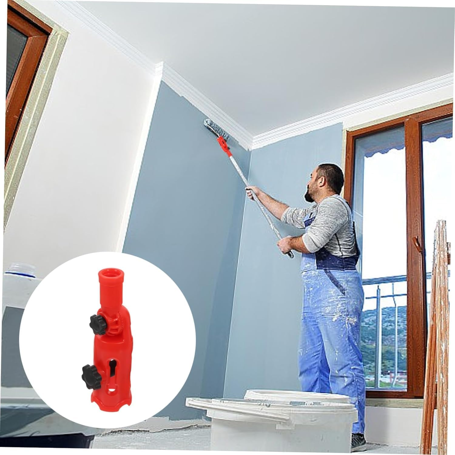 BEANPRECOY Multi-Angle Paint Brush Extender & Edger Tool for Walls, Corners, High Ceilings &ndash; Extension Pole Attachment for Precision Painting image number 3