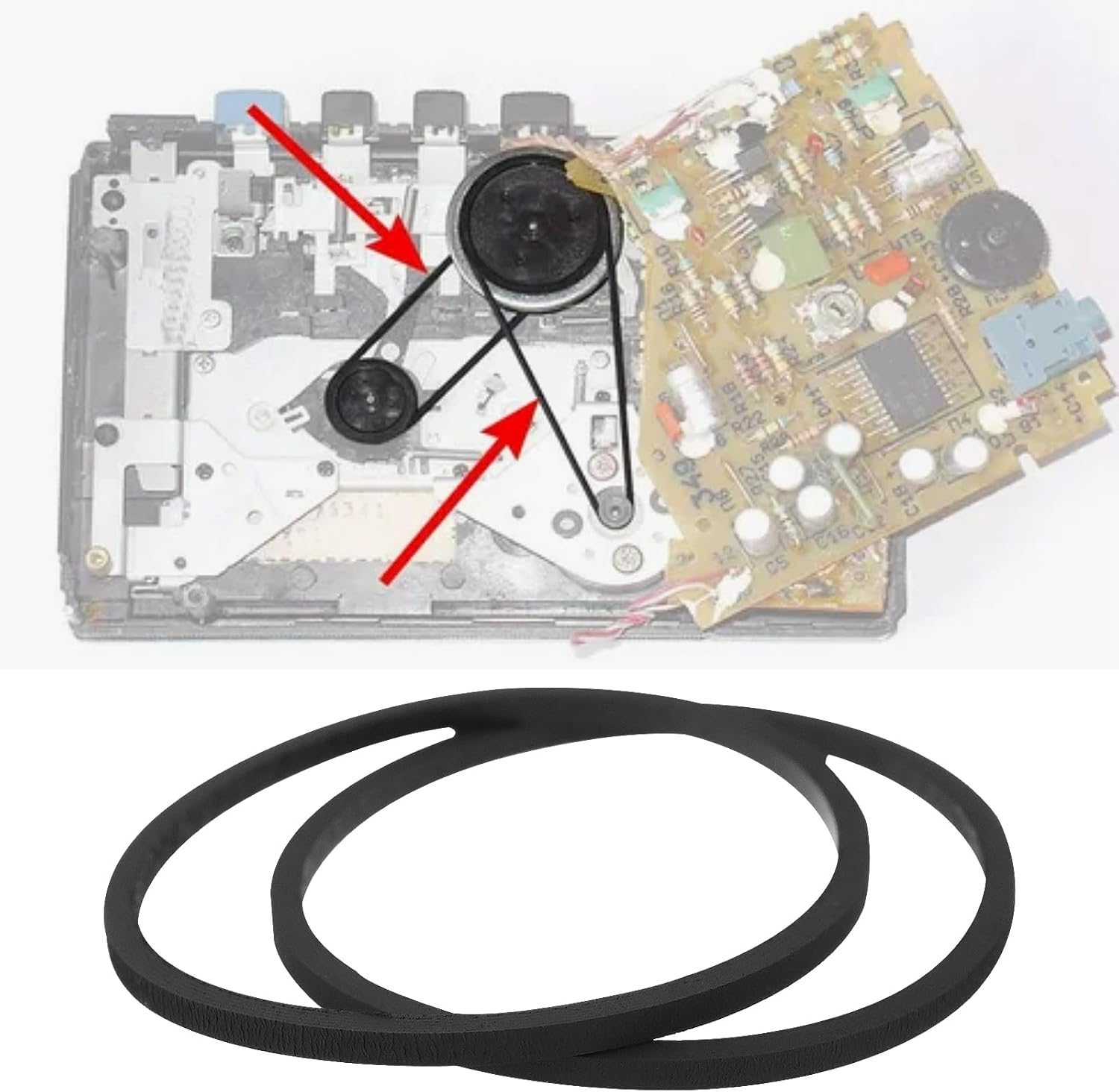 SING F LTD 10PCS Square Cassette Tape Machine Belt Diameter 25Mm Wire Diameter 1.2Mm Circumference 78Mm for Recorder Walkman Repeater DVD Drive image number 2