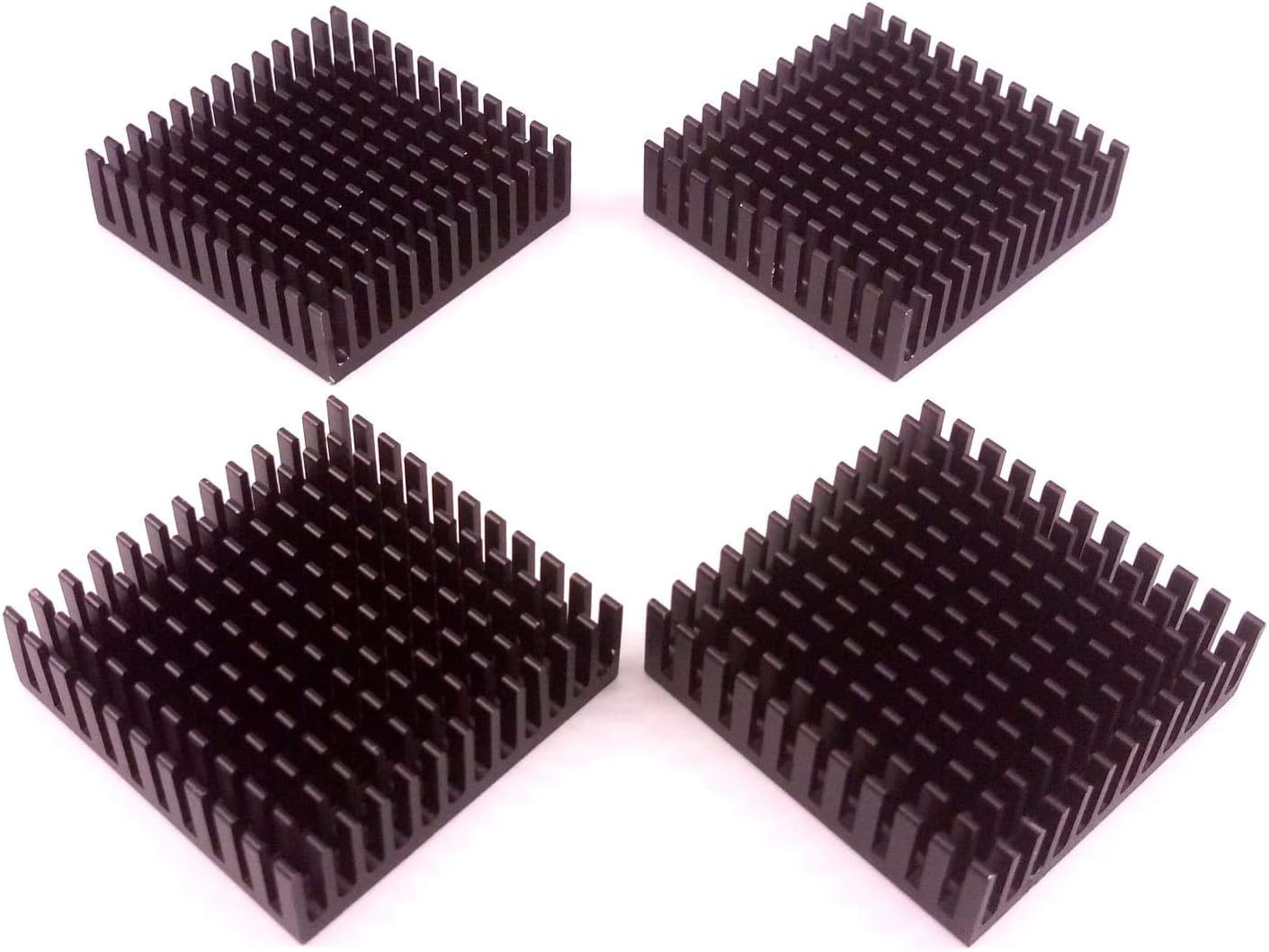 Easycargo 24Pcs 40Mm Heatsink 40X40X11Mm, Aluminum Cooler Heat Sink for Cooling 3D Printers, Nema 17, TEC1-12706 Thermoelectric Peltier Cooler 40Mmx40Mmx11Mm (Black 24Pcs)