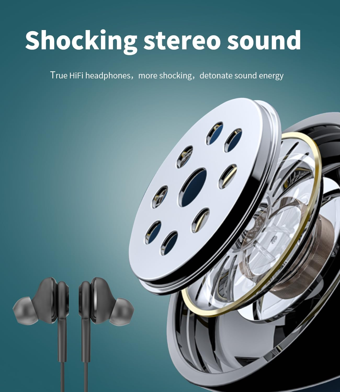 3.5 Mm Jack Headphones with Microphone 1.2 M Cable (Pack of 2) for Headset Wired In-Ear Earphones Cable Headphones Phone Headphone Connection PC Compatible with Samsung Galaxy S6 Edge + S7 Active S10+ image number 4