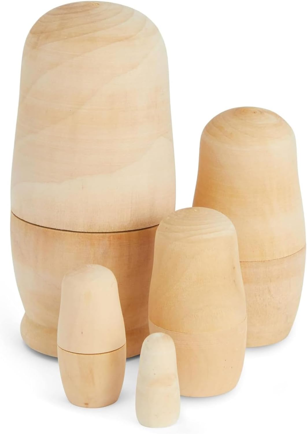 TOYANDONA 3 Sets Unpainted Russian Nesting Doll Blank Wooden Matryoshka Stacking Toy Make Your Own Doll for Christmas Kids Birthday Gift Home Decoration image number 6