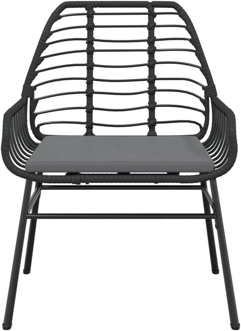 Vidaxl Garden Dining Chair Set - 2 Piece Black PE Rattan Outdoor Armchairs with Cushions - Spacious 57X60X86 Cm - Brown image number 4