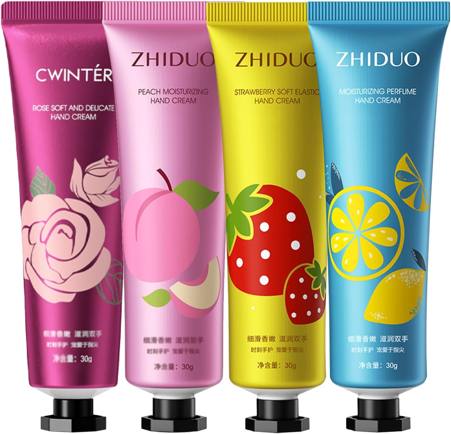 Hand Cream Gift Set, Moisturizing Hand Cream Sets for Very Dry Hands, Nourishing Non-Greasy Natural Fruit Flowers Fragrance Multipack Hand Care Lotion Hand Cream Gift for Women (4PCS) image number 2