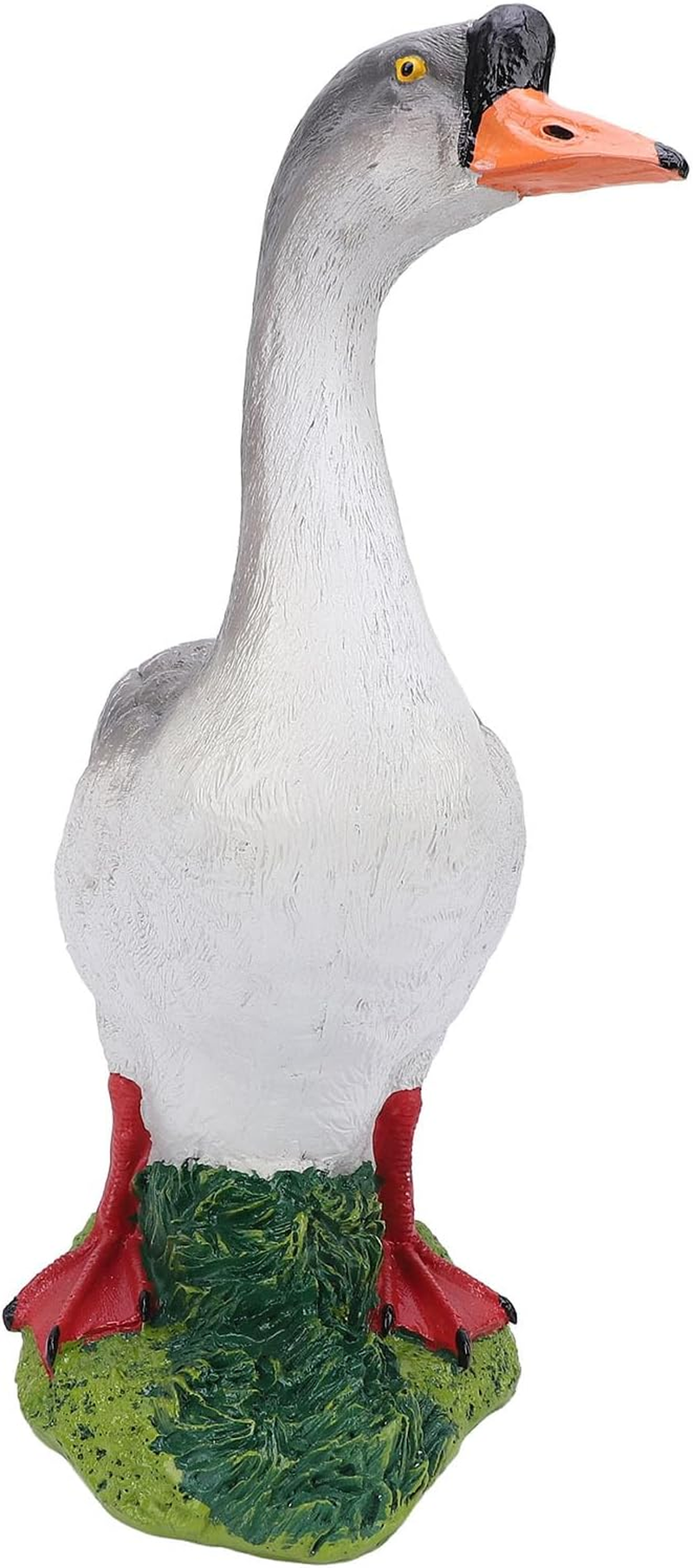 Jiawu Resin Goose Statues, Outdoor Goose Figurine, Porch Animal Statues, Goose Sculptures Desktop Ornament, Simulation Animal Decor for Table, Garden, Patio, Porch (Right Side Stance)