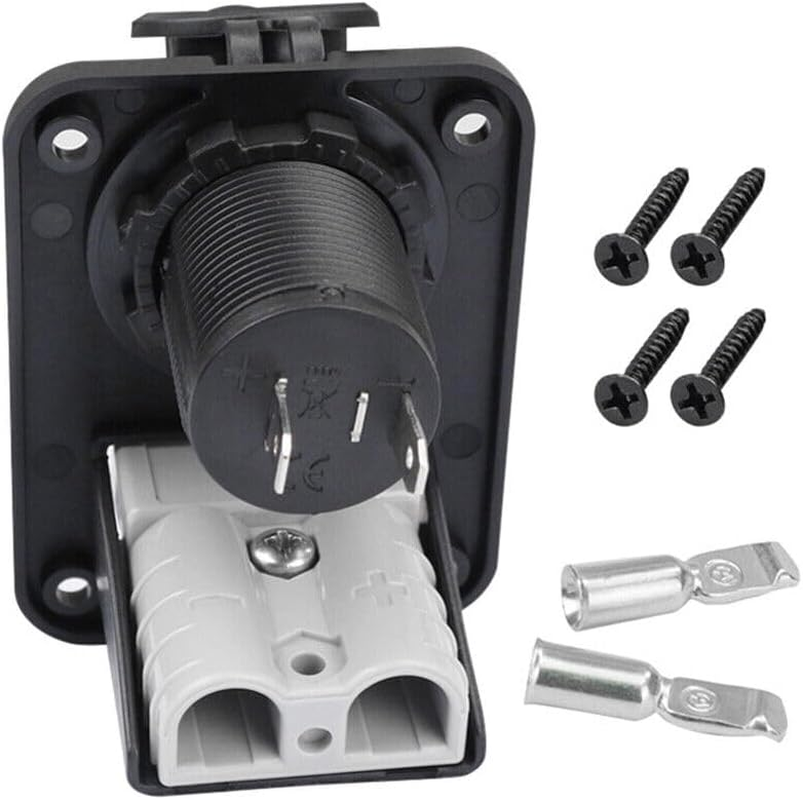 KUGONTC 12V-24V 50Amp Anderson Plug Flush Mount Panel Bracket 12V Cigarette Socket for Caravans image number 4
