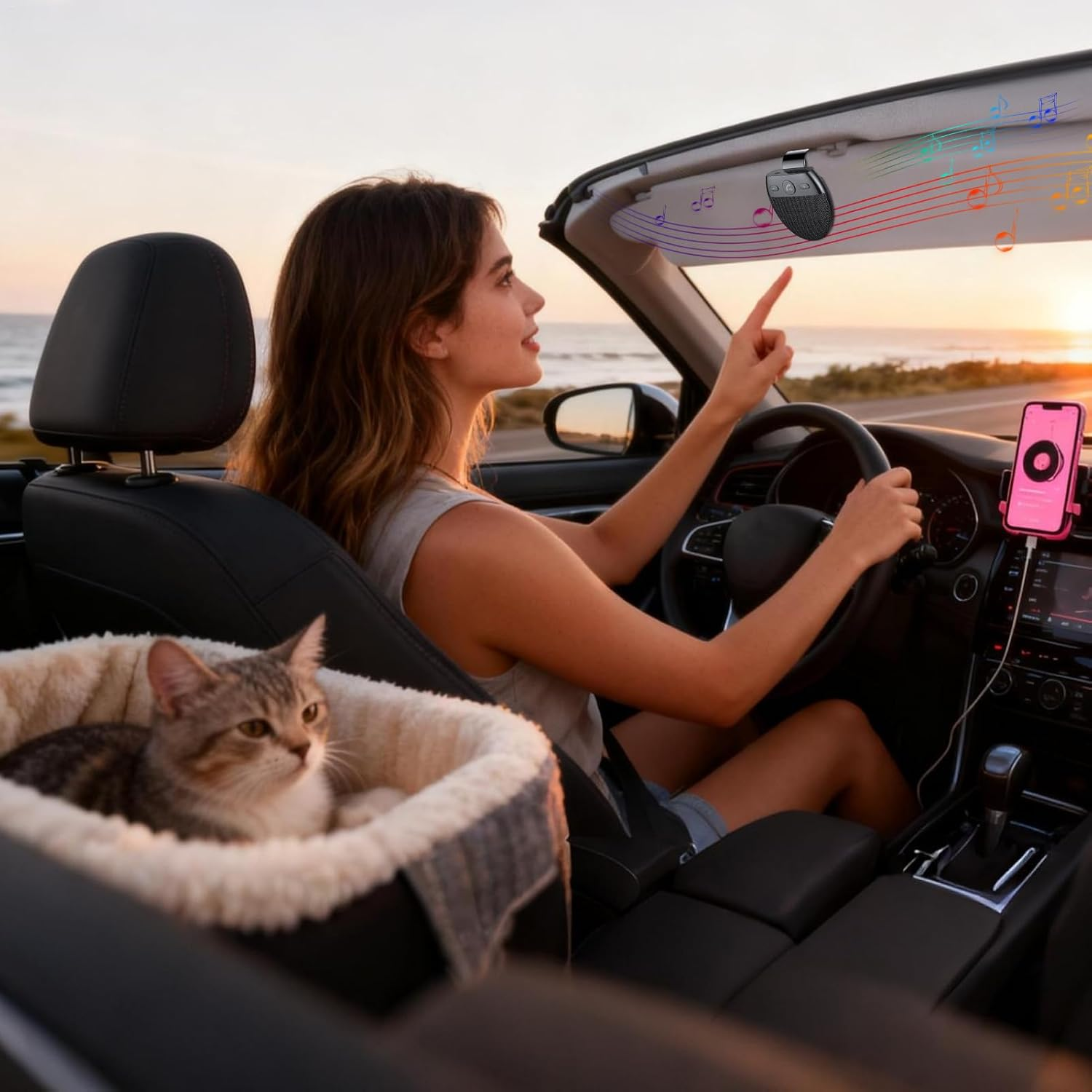 Uoqpty Car Wireless Speaker | Wireless Car Radio,Hands-Free Vehicle Speaker - for Travel Camping Daily Driving Commuting Truck Vehicle SUV RV image number 6