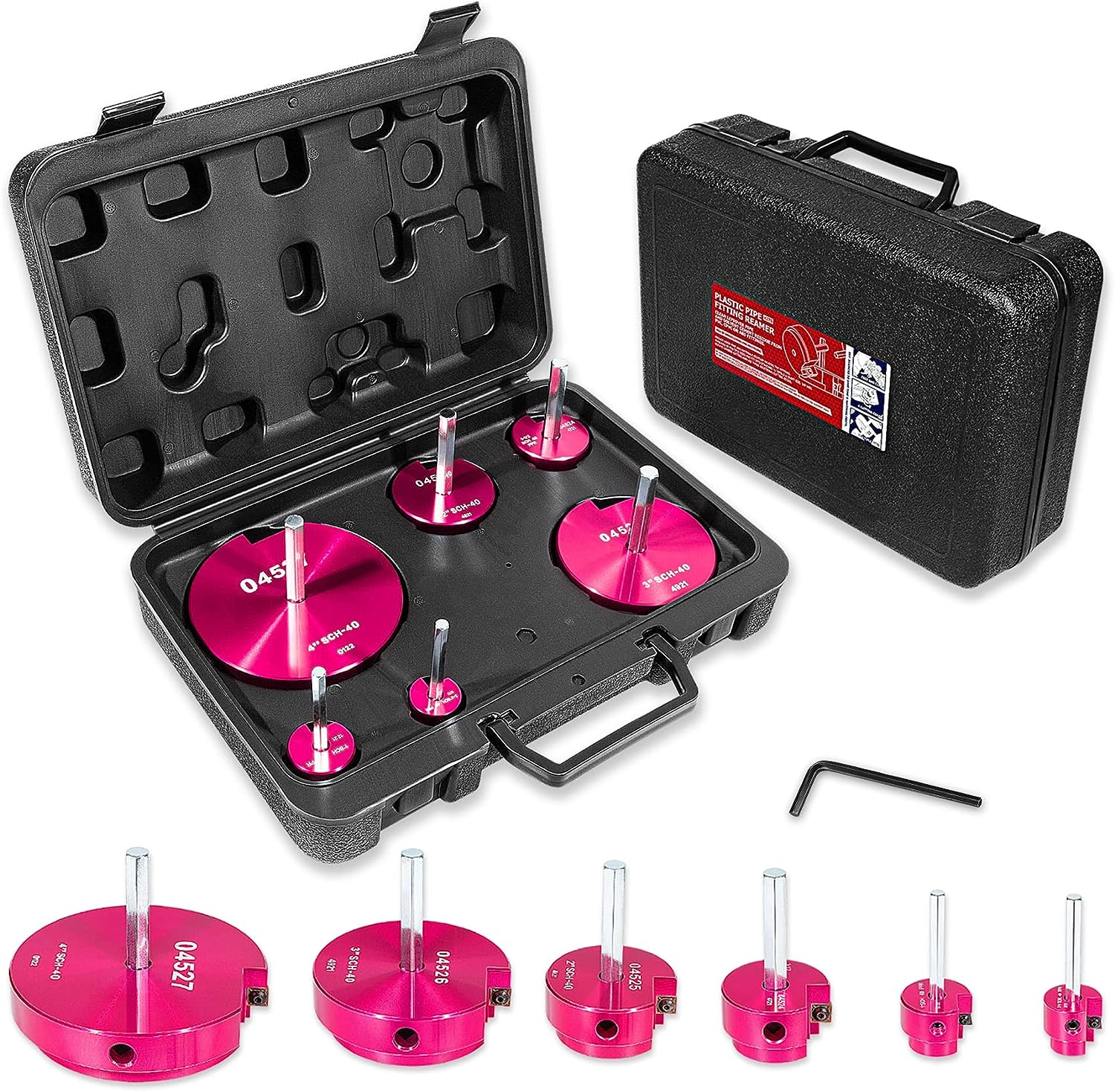 04529 for PPRK6 Plastic Pipe Fitting Reamer 6 Piece Kit Fit into Standard 1/2" Drills PVC Pipe Reamer Tool Contains PPR75, PPR100, PPR150, PPR200, PPR300 and PPR400 image number 1