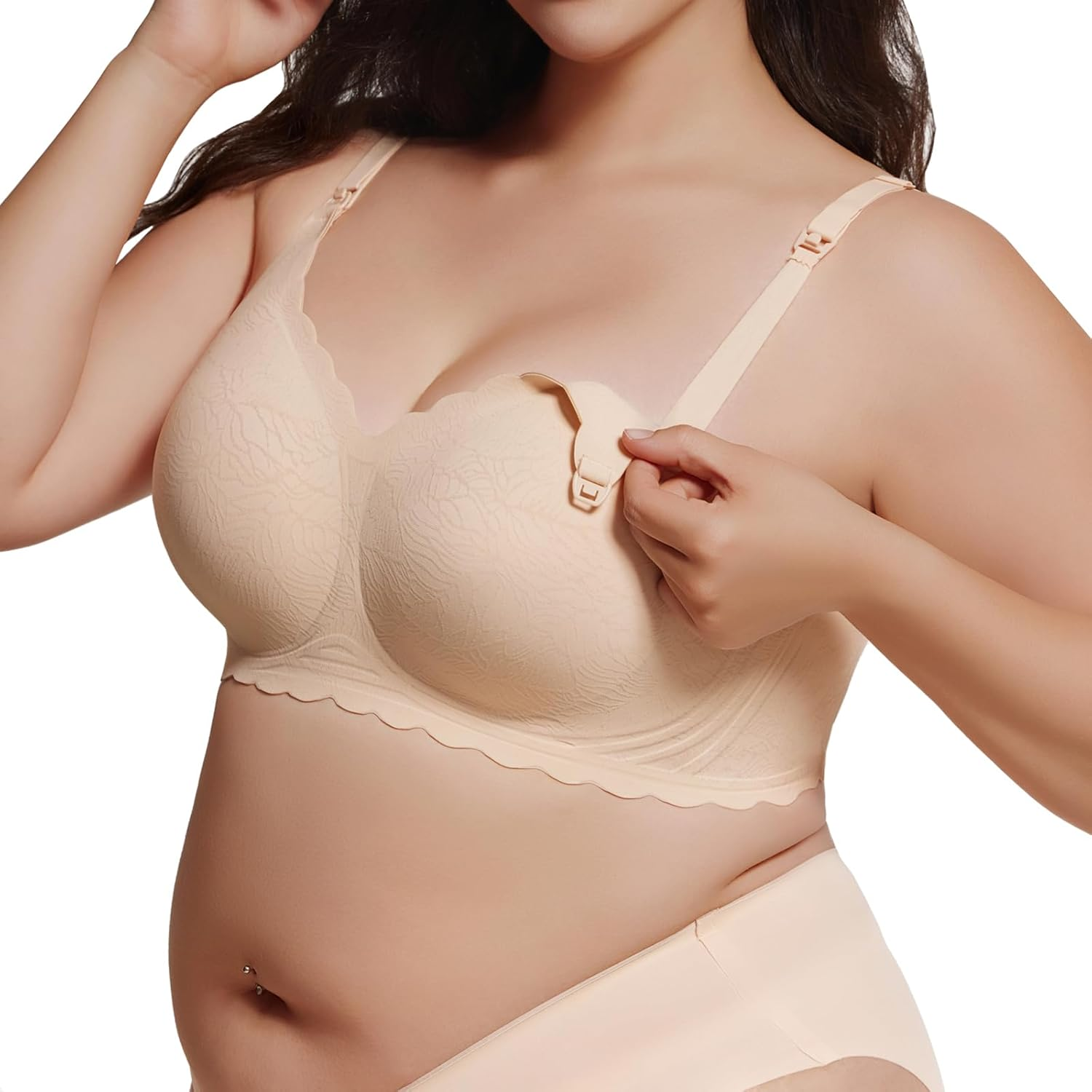 Seamless Maternity Nursing Bra - Ultra-Comfortable Wireless Support, Adjustable Wide Straps & 3D Lift, Breathable Fabric for Nursing Sleep Bra