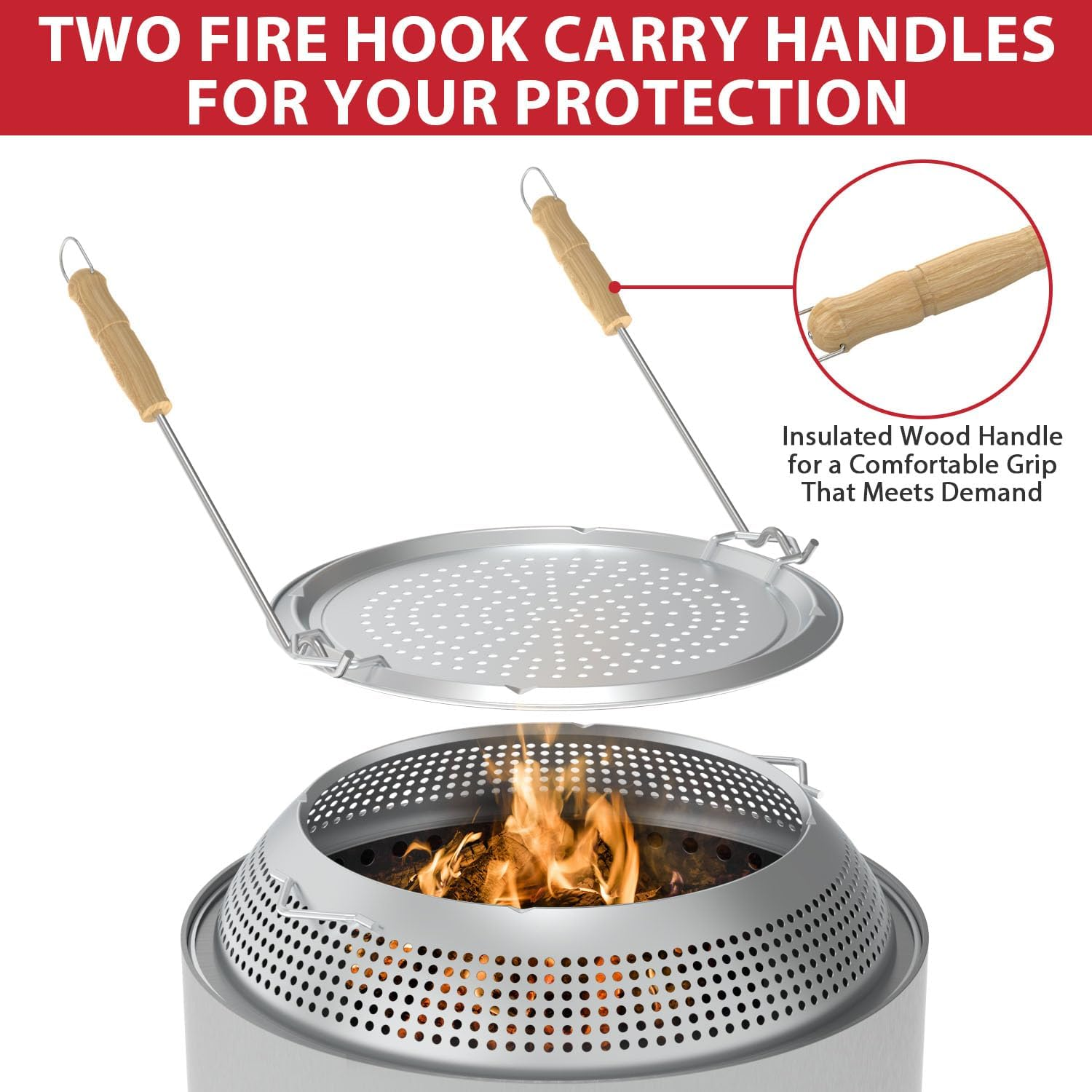 Stainless Steel Fire Pit Spark Protector Screen Mesh Protective Spark Screen (For Solo Stove Bonfire 19.5 Inch) image number 3