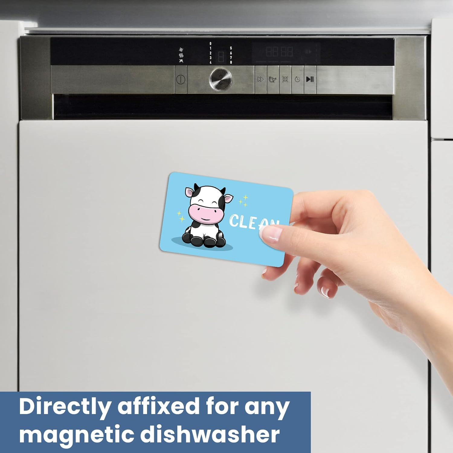 HSSPIRITZ Funny Cute Cow Cartoon Clean Dirty Dishwasher Magnet,Universal Kitchen Flip Sign Indicator,Refrigerator Dish Washer Laundry Accessories Decor Magnet for Mother'S Day (Cow) image number 3