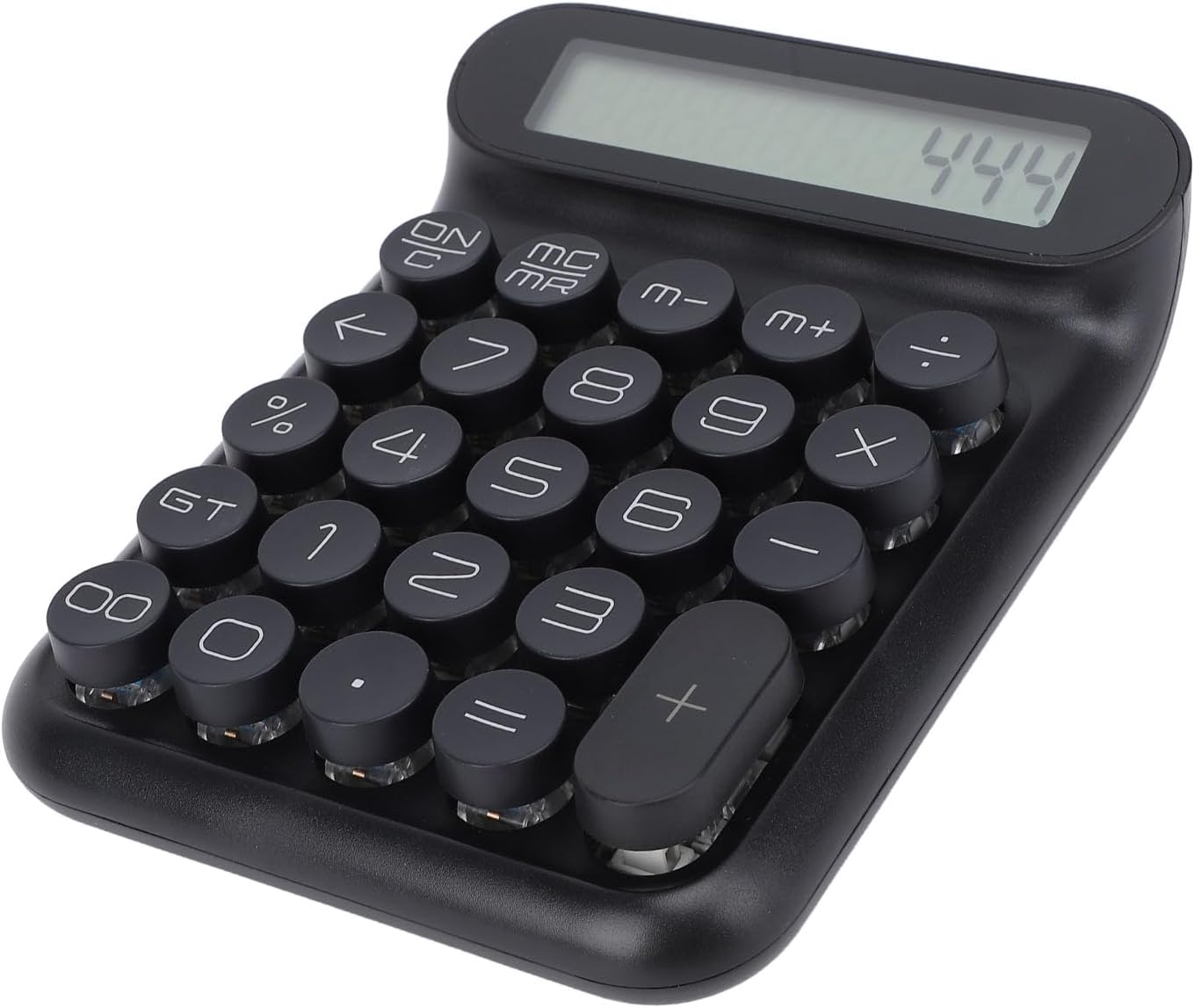 Mechanical Switch Calculator, LCD Display, Big Buttons, Cute Aesthetic Desktop Calculator, Blue Switch, Battery Powered, for Business Office (Black)