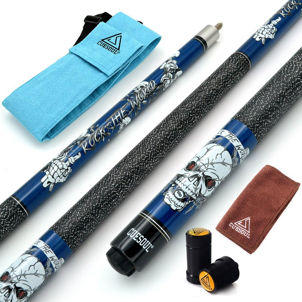 CUESOUL Rock II 58" 19Z/20Z/21Z 1/2 Maple Pool Cue Stick Kit