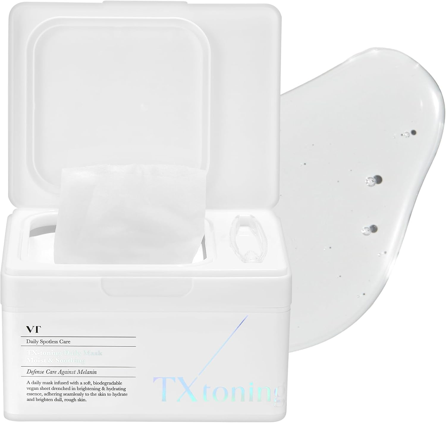 VT COSMETICS TX Toning Daily Sheet Mask (30Ea), Hydrating Face Mask with Hyaluronic Acid, Niacinamide, Tranexamic Acid for Dry, Dark Spots, Sensitive Skin, Korean Skincare, Fragrance-Free image number 3