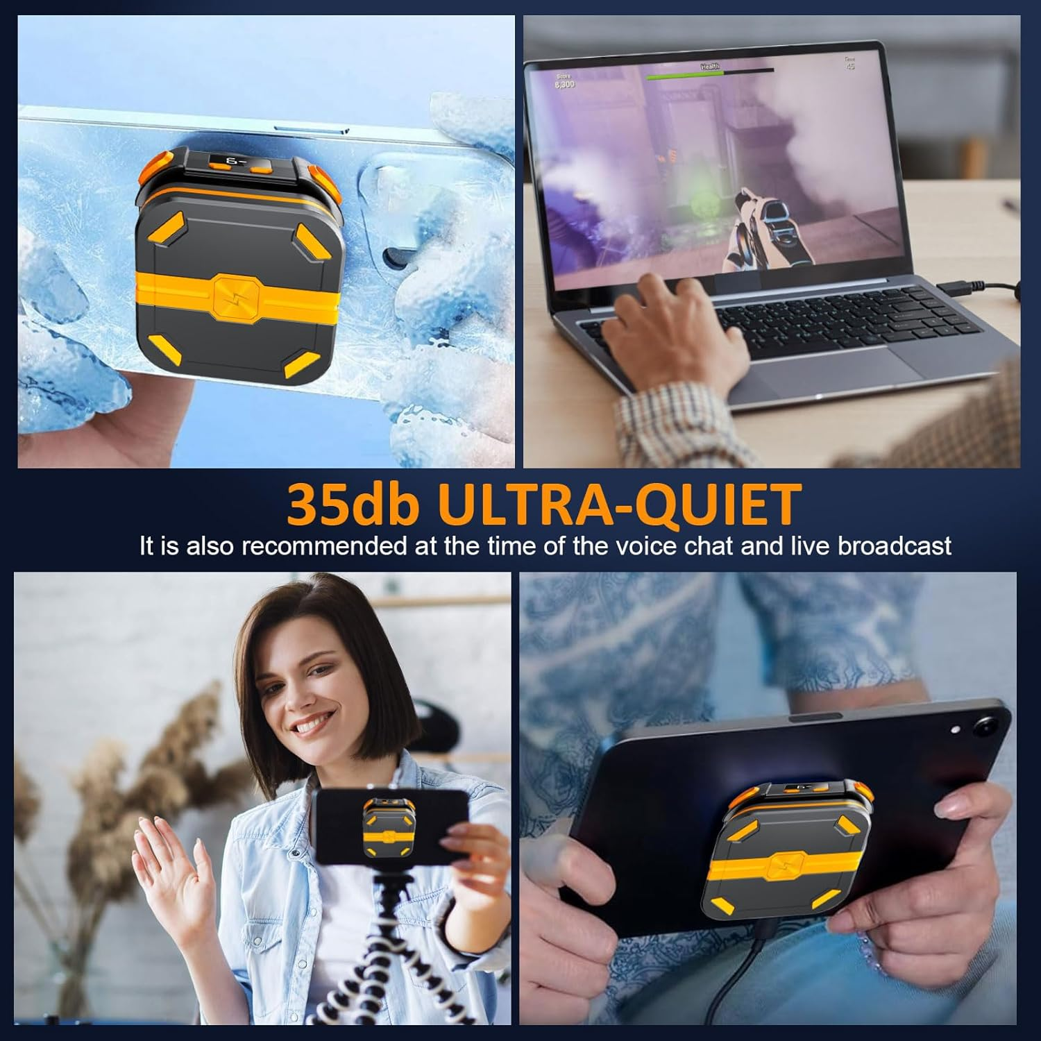 Magnetic Phone Cooler, 2000Mah Cordless Semiconductor Cooling Chip for Iphone/Android, Magnetic Phone Fan with 3-Stage TEC (-10&deg;C), No Cable Gaming Cooler, Silent Esports Accessory image number 4