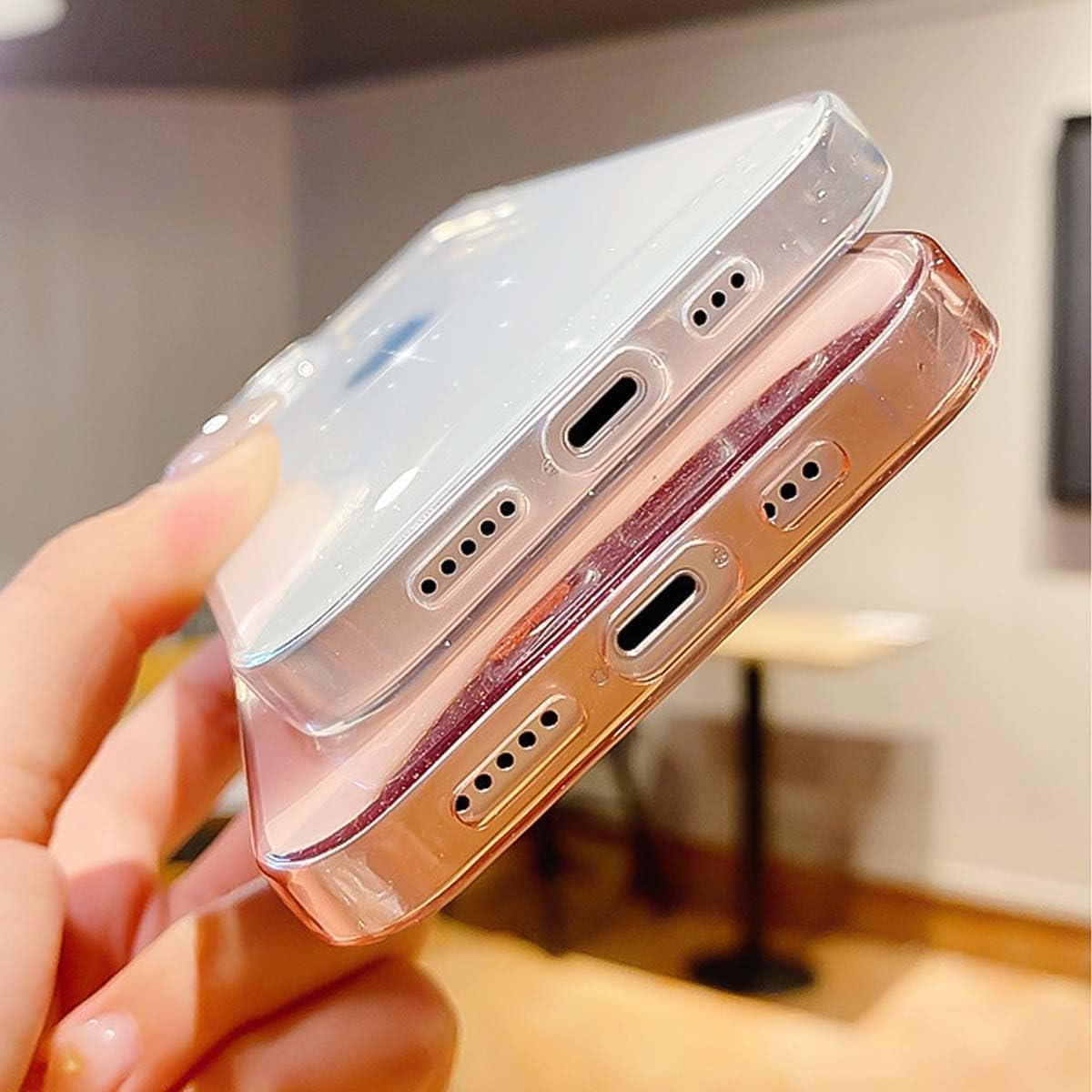 AMITOME Glitter Clear Phone Case for Iphone 13 Pro Max 6.7 Inch- Sparkle Bling Shockproof Rugged Protective Cover,Camera Lens Protection Anti-Yellowing Slim Design Crystal Transparent Case-White image number 6