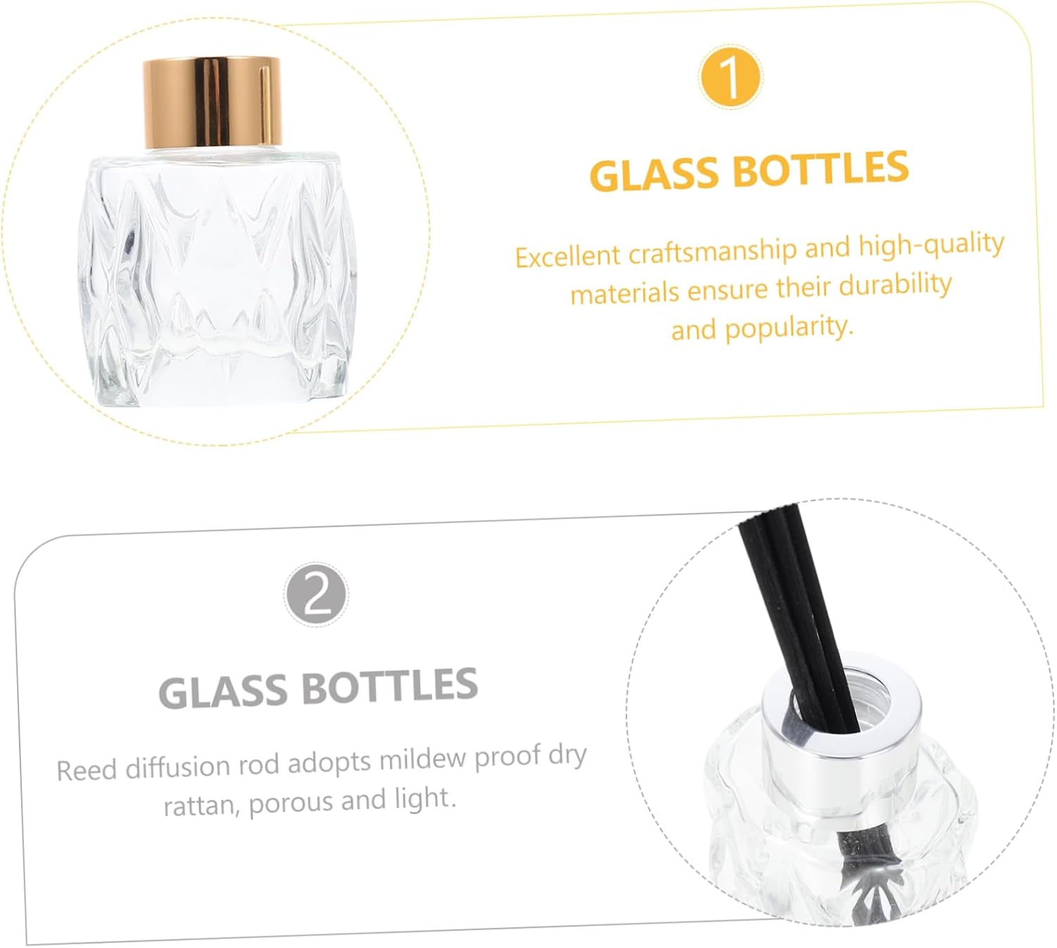 STOBAZA Aromatherapy Bottle Glass Diamond Design Home Aromatherapy Bottles for Living Home Items image number 4