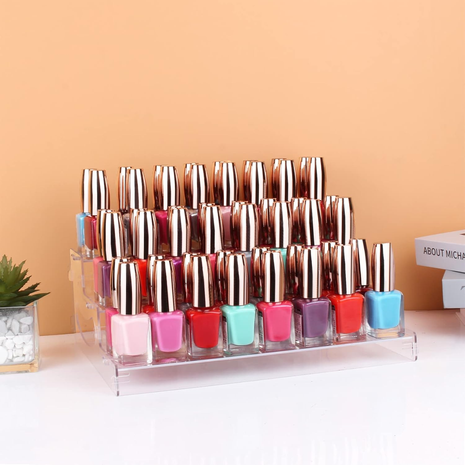 Evron Pantry Organization and Storage Clear Plastics Spice Rack Organizer for Cabinet & Countertop (ASSEMBLY REQUIRED) 3 Tier Versatile Tierd Shelf 10.5'' Clear Snap-In Assembly 1Pack image number 1