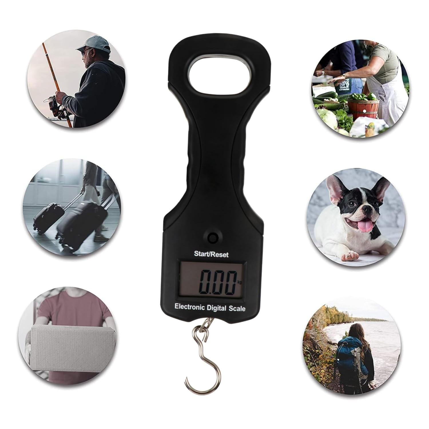 FOYTOKI 30Kg Portable Electronic Luggage Scale Handheld Weighing Scale for Travel Digital Display Multifunction for Home and Outdoor Use image number 6