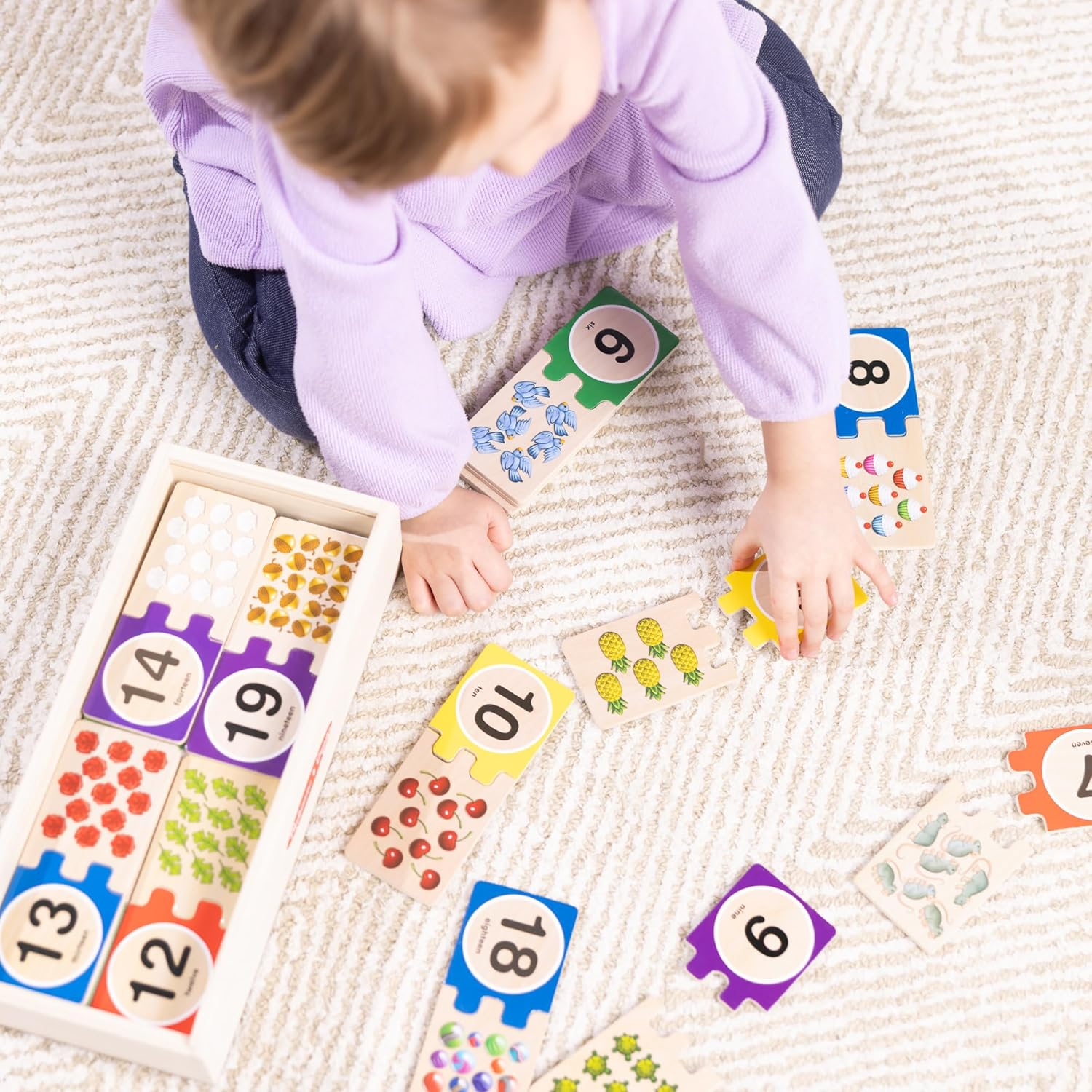 Melissa & Doug - Numbers Wooden Puzzle Cards image number 4