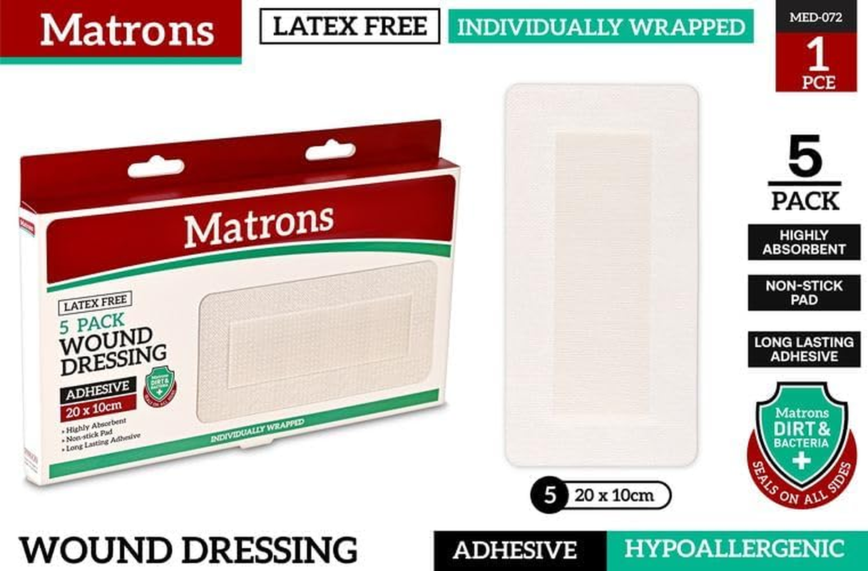 Matrons Adhesive Gauze Pad 5-Pieces, 10 Cm X 20 Cm Size image number 1