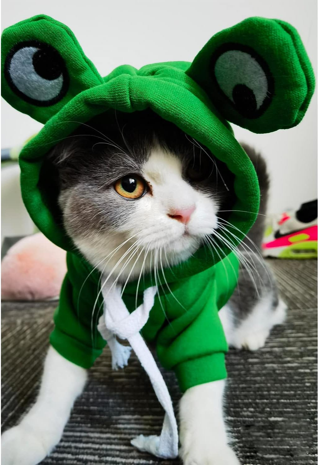 Dog Hoodie Basic Sweater Coat Cute - Frog Shape Warm Jacket Pet Cold Weather Clothes Outfit Outerwear for Cats Puppy Small Medium Dogs image number 4