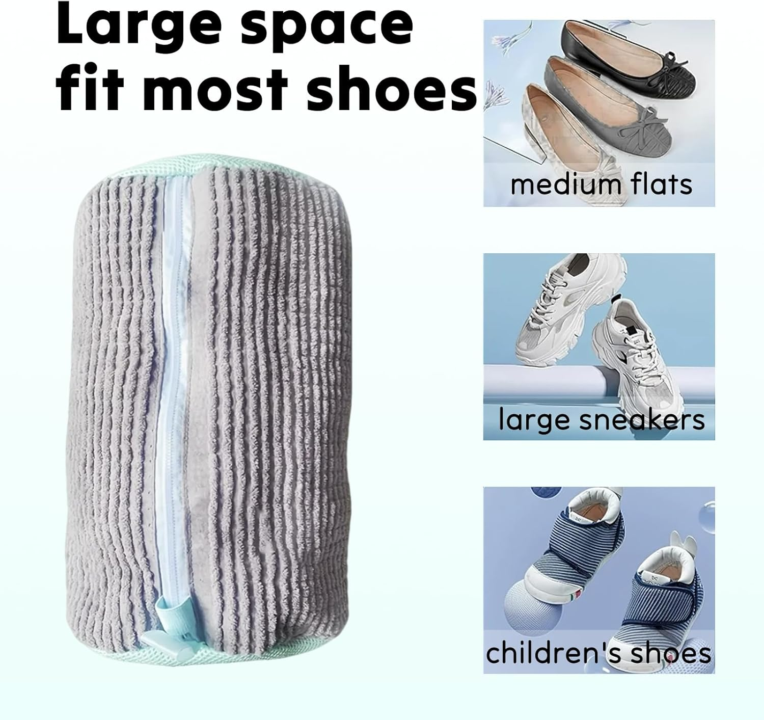 2 Pack Shoe Washing Bags, Heavy Duty Reusable Laundry Bags for Trainers/Sneakers, 39X19Cm Shoe Washing Machine Bag Protect Footwear & Appliances during Washing, Drying Cycles image number 2