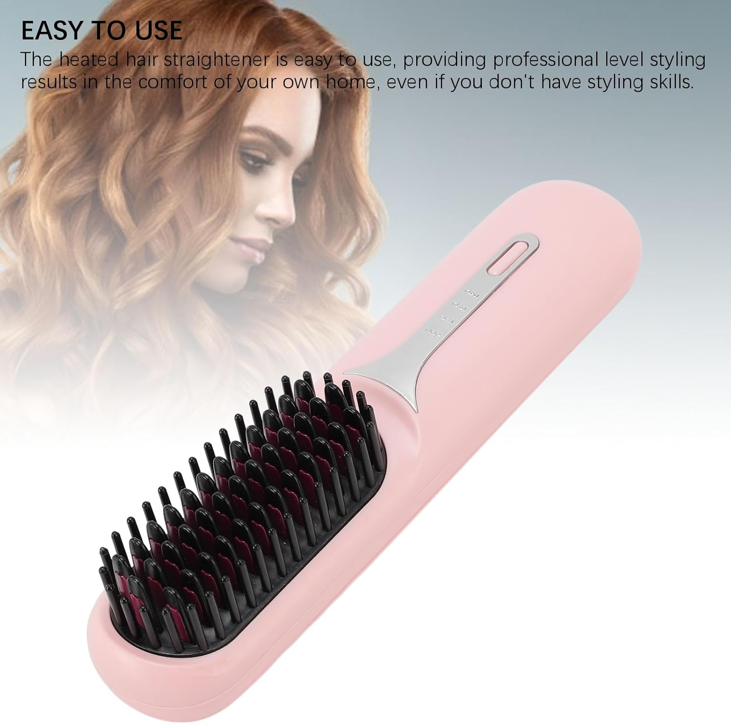 Cordless Hair Straightening Comb Heated Negative Ions Quick Heating Hair Straightener Brush Portable Design for Home and Travel image number 6