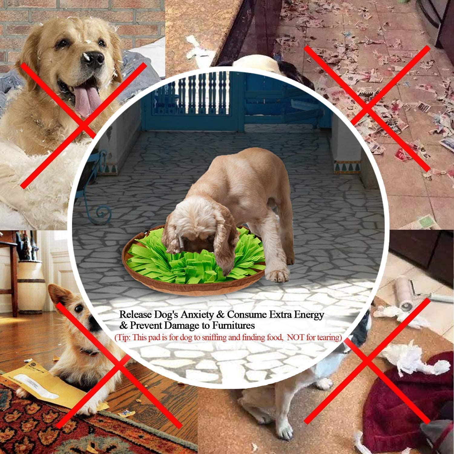 Snuffle Mat, Enrichment Toys Feeding Mat Interactive Dog Toys Puzzles Slow Feeding Training,Encourage Natural Foraging Skills and Nose Work Training - Machine Washable image number 5