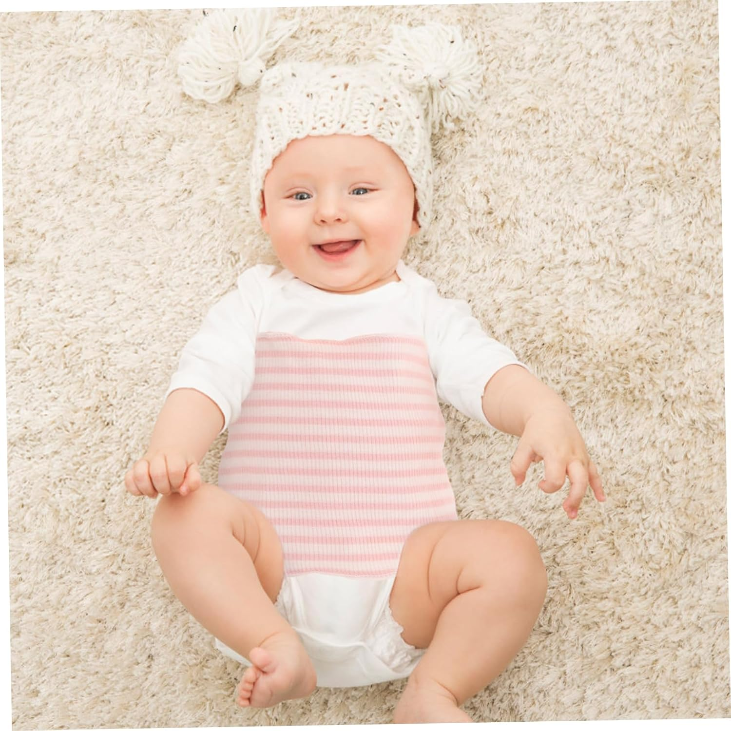 10Pcs Baby Belly Band Cotton Navel Bands for Newborns Breathable Infant Belly Wraps in Blue White Pink and Green image number 6