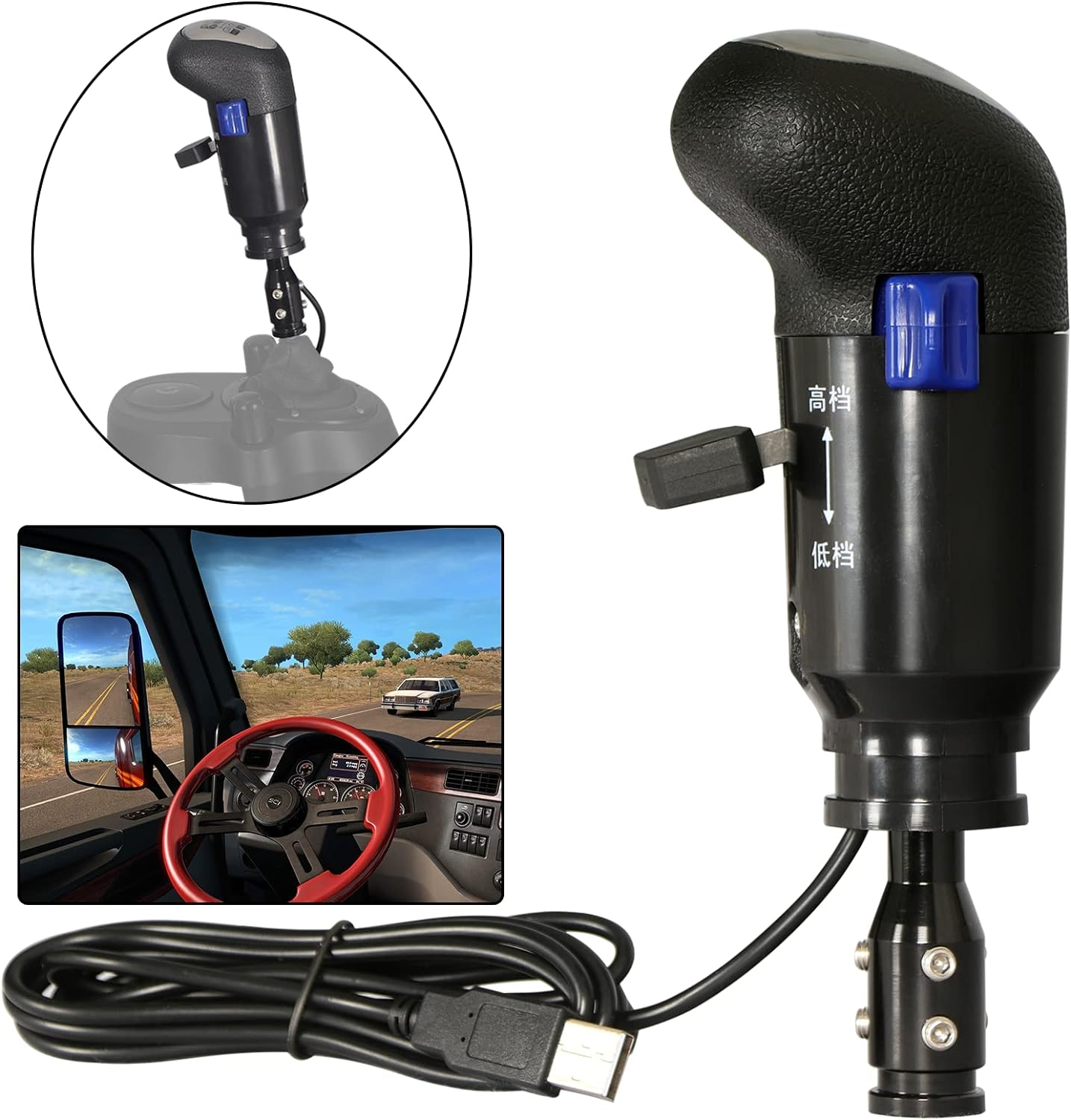 USB Truck Simulator Shifter - Gearshifter Knob for ATS ETS2 PC Racing Shifter for THRUSTMASTER TH8A and Logitech G29 G27 G25 G920 H Gearshift USB Shifter Knob image number 2