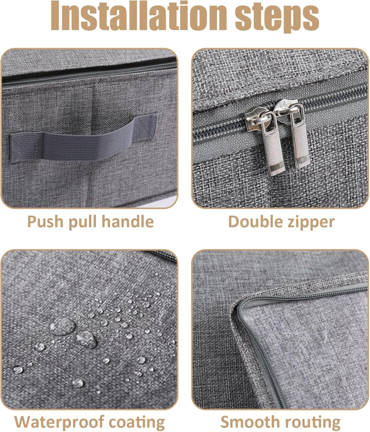 Wedding Dress Storage Box with Handle and Zipper, 30X15X7 Dustproof Moisture Proof Foldable Wedding Keepsake Box for under Bed Closet- image number 2