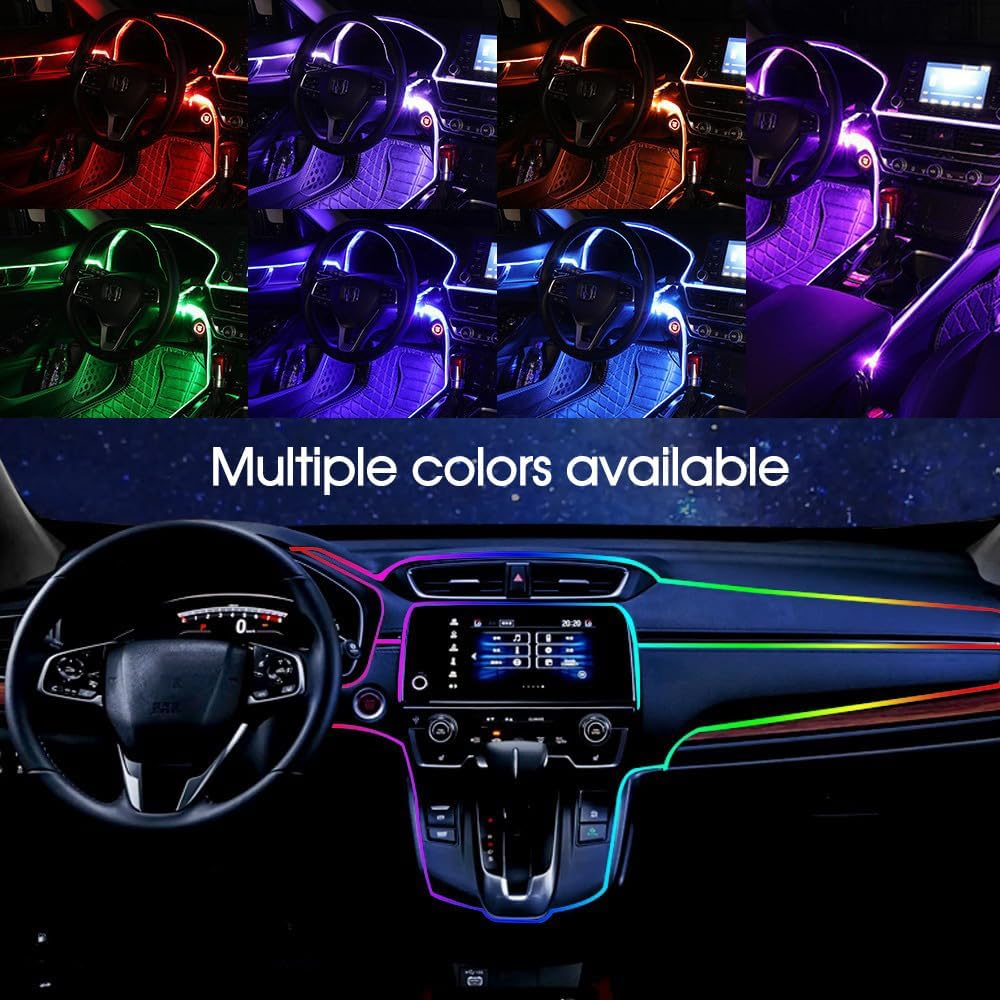 Tootoo RGB LED Car Interior Fiber Optic Neon Wire Strip USB Atmosphere Light App/Music image number 5