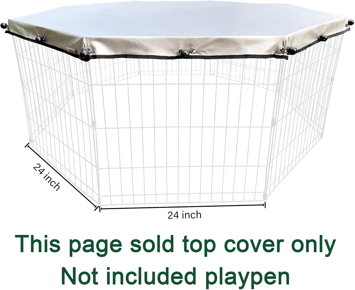 Universal Dog Playpen Cover with Sun/Rain Proof Top, Provide Shade and Security for Outdoor and Indoor, Fits All 24" Wide 8 Panels Pet Exercise Pen (8X24 W Cover, 600D Oxford) image number 4