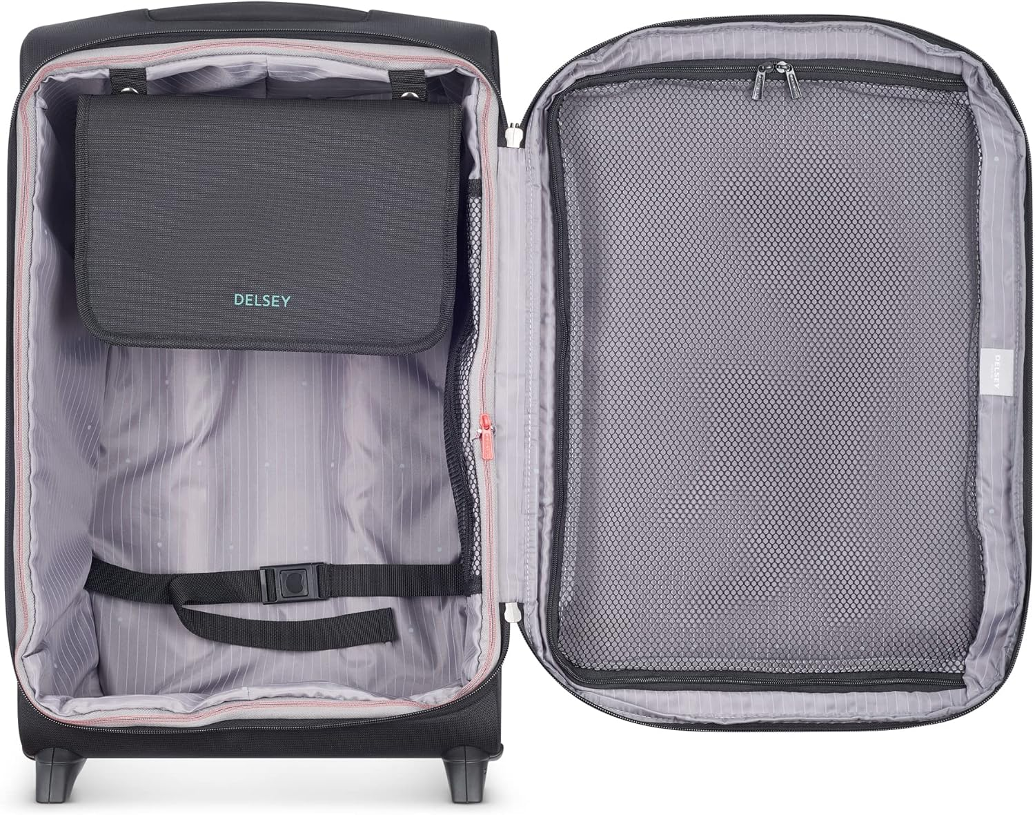 DELSEY Paris Helium DLX Softside Expandable Luggage with 2 Wheels, Black, Carry on 21 Inch, Black, Carry on 21 Inch, Helium DLX Softside Expandable Luggage with 2 Wheels