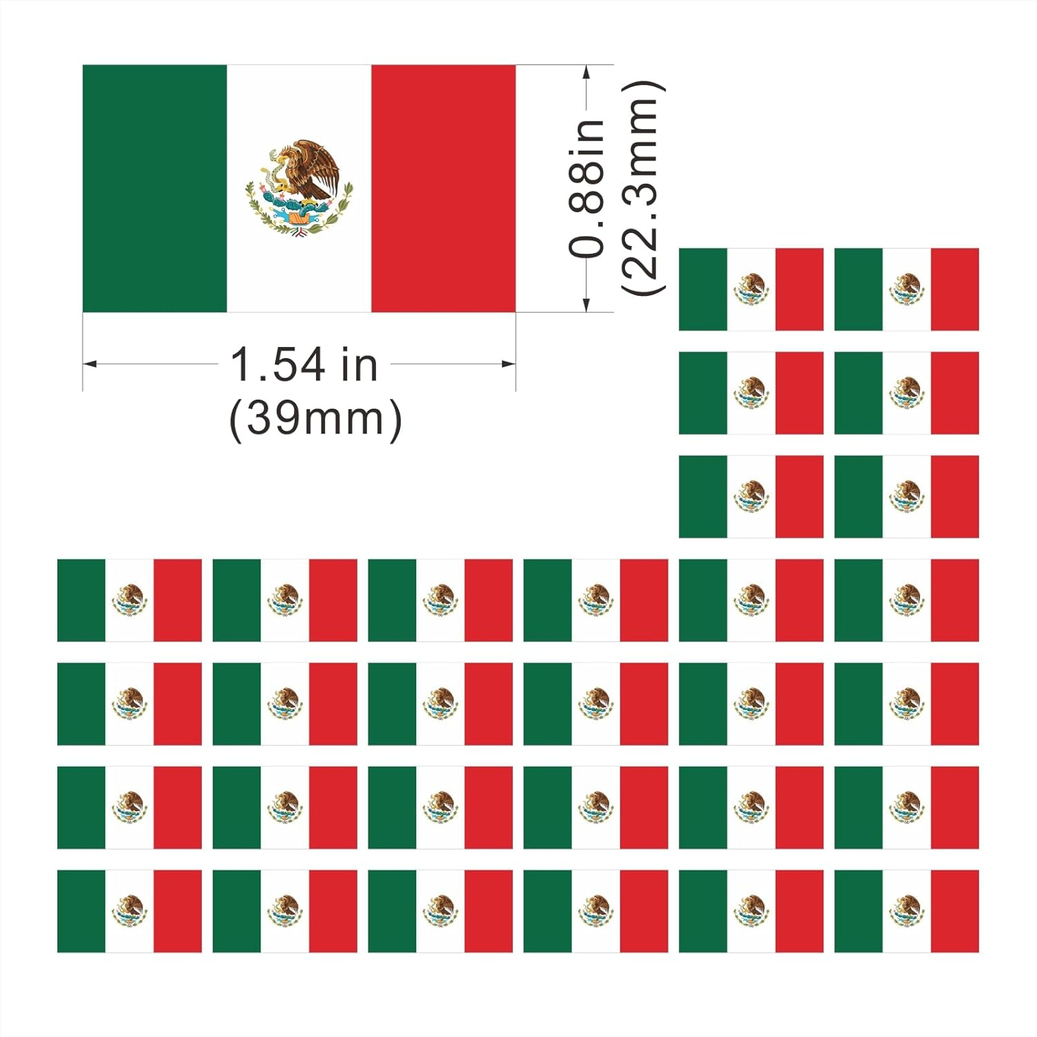 Womaha 30 Temporary Mexico Flag Tattoos Fans Face Tattoo Stickers for Adults Kids Group Activity Props image number 1