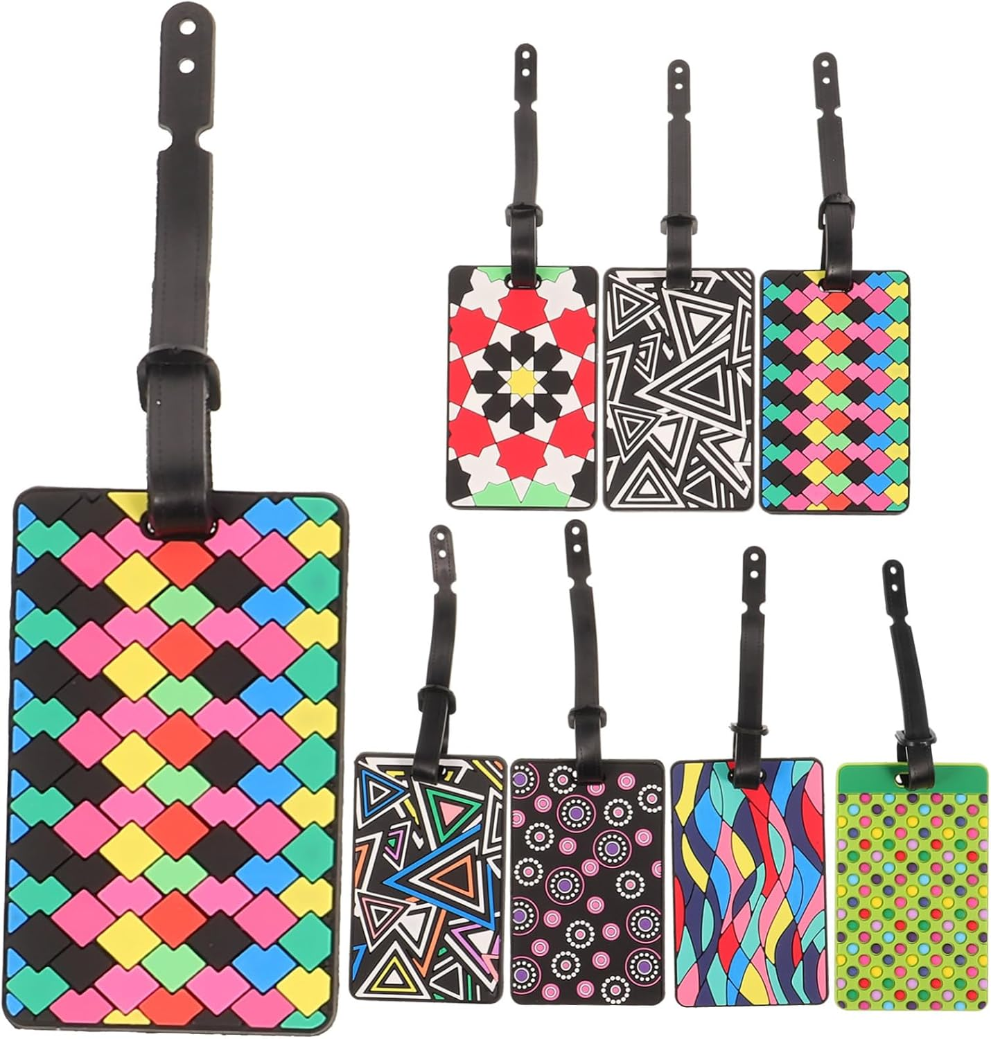 BUTIFULSIC 8Pcs Korean Version Luggage Tag Travel Accessories Baggage Labels Bright PVC Id Tags for Suitcases image number 6