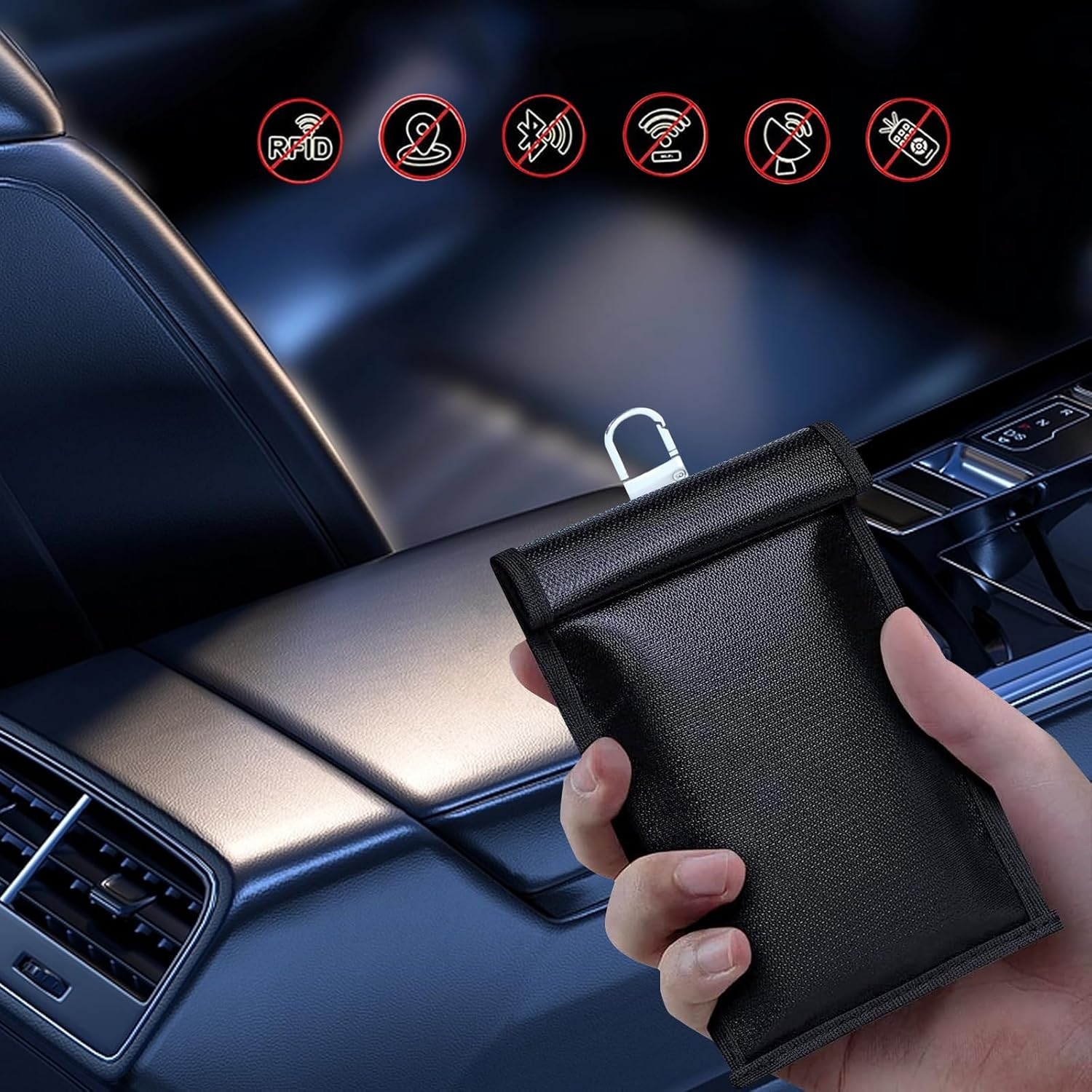 FOVNOT 4 Pack Faraday Bag for Keys - Fireproof Waterproof RFID Signal Blocking Pouch for Documents, Tablets, Phones & Car Keys image number 4