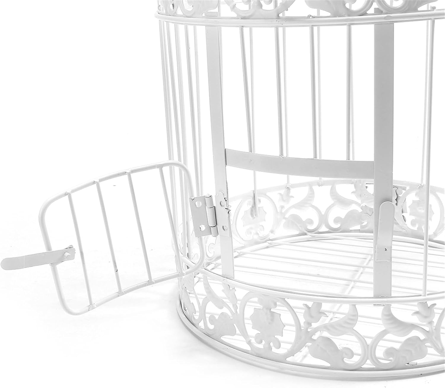White Iron Decorative Birdcage for Weddings Events Home Decor Hanging with Hook image number 4