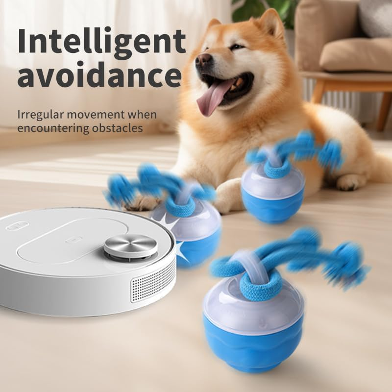 Interactive Dog Ball Toys, Sturdy and Durable Design Intelligent Jumping Ball, Power Tail Dog Toys, Motion-Sensing Rolling and Squeaking Ball, Suitable for Small/Medium-Sized Dogs to Use image number 2