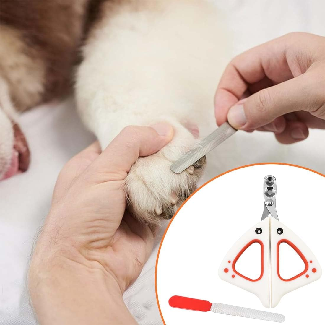 Cat Nail Scissors, Cat Nail Clippers with Protection, Cat Claw Cutter with 2 Mm and 4 Mm Hole, Cat Nail Scissors, Professional Claw Cutter, Cat Nail Clipper for Small Dogs, Puppies, Cats with File image number 2