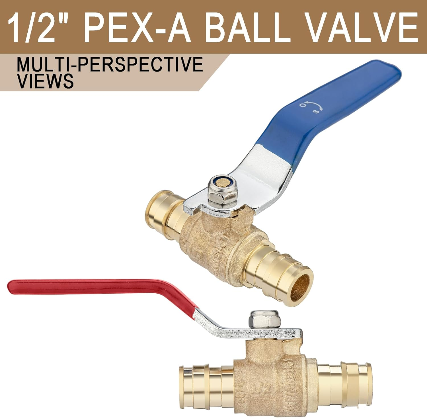 [4 Pieces] Lingmfg 1/2" PEX-A Expansion Ball Valve Shut off Valve LING-BV1-1/2F1960-4 image number 5