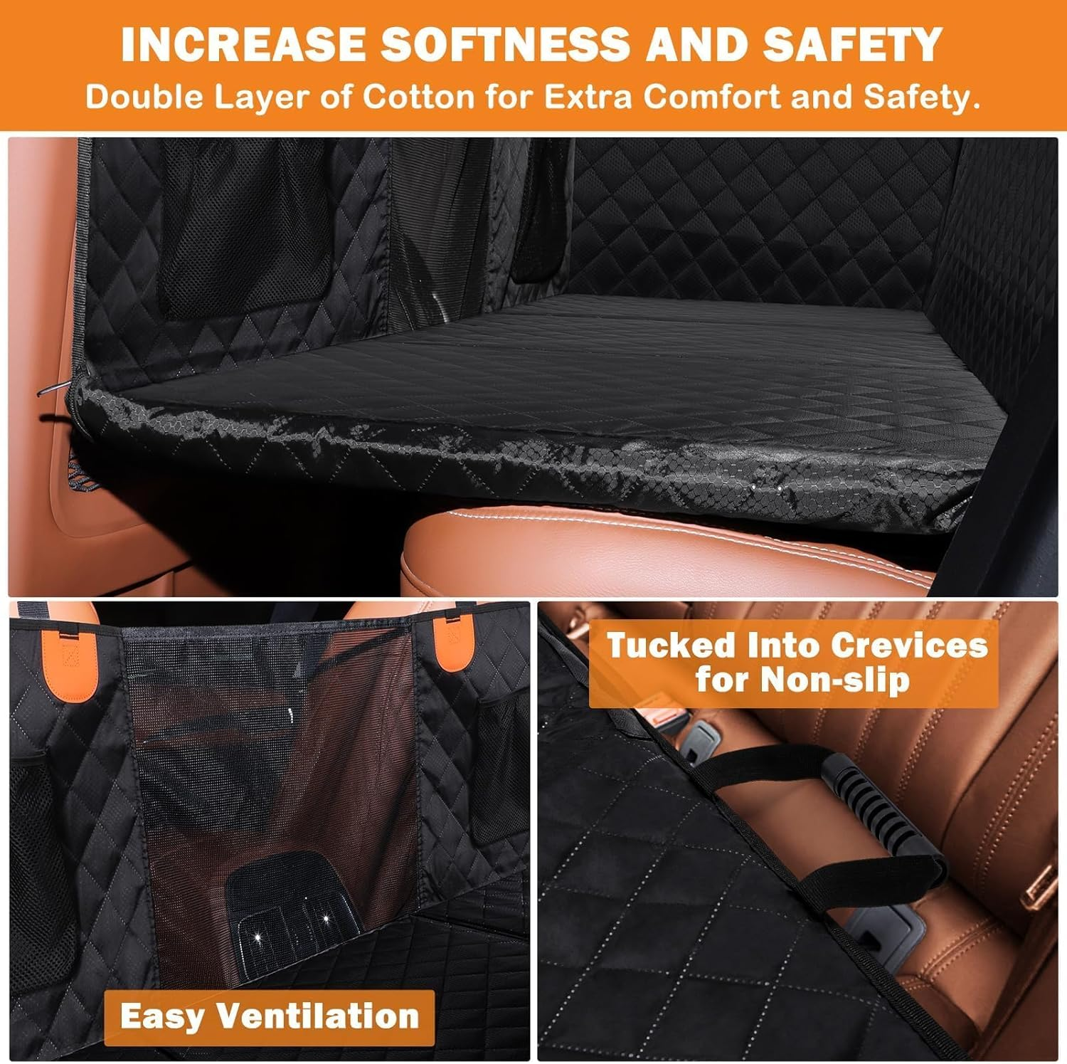 Dog Car Seat Cover, Hard Bottom Back Seat Extender, Waterproof Hammock for SUV Truck image number 5