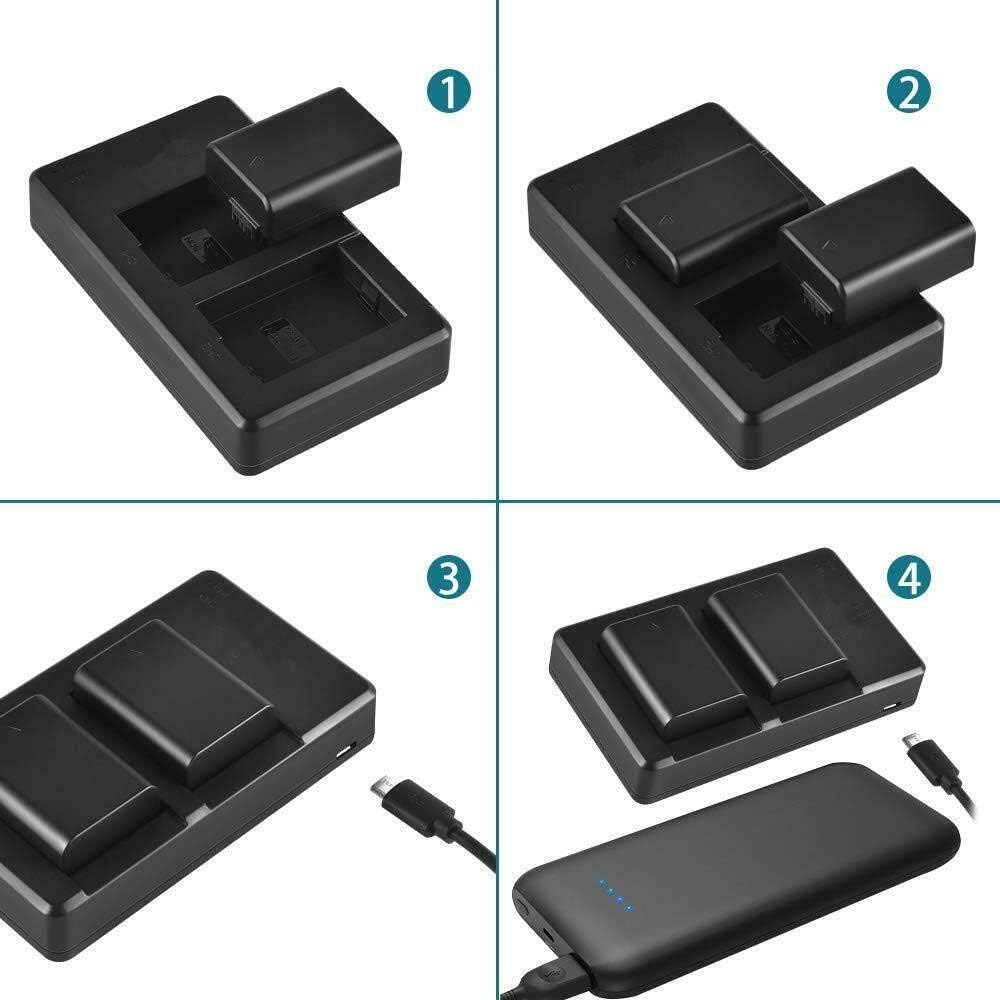 NP-FW50 2 Packs ELASO Replacement Camera Battery Compatible with Sony A6000 Battery A6500 A6300 A6400 A7 A7II A7RII A7SII A7S A7S2 A7R A7R2 A55 A5100 RX10 Accessories, Black - 1 X Battery Only image number 3