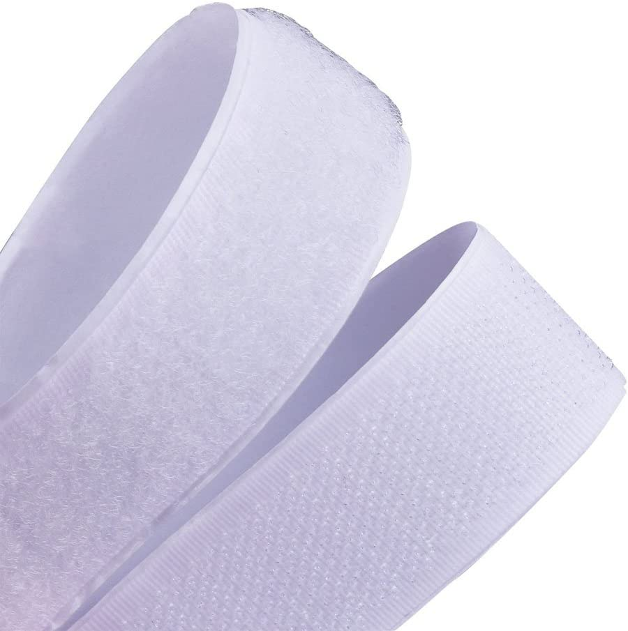LLPT Hook and Loop Tape 3/4 Inch X 23 Feet Heavy Duty Adhesive Industrial Strength Hook Loop Strip Mounting Tape for Indoor and Outdoor White (HTW030)