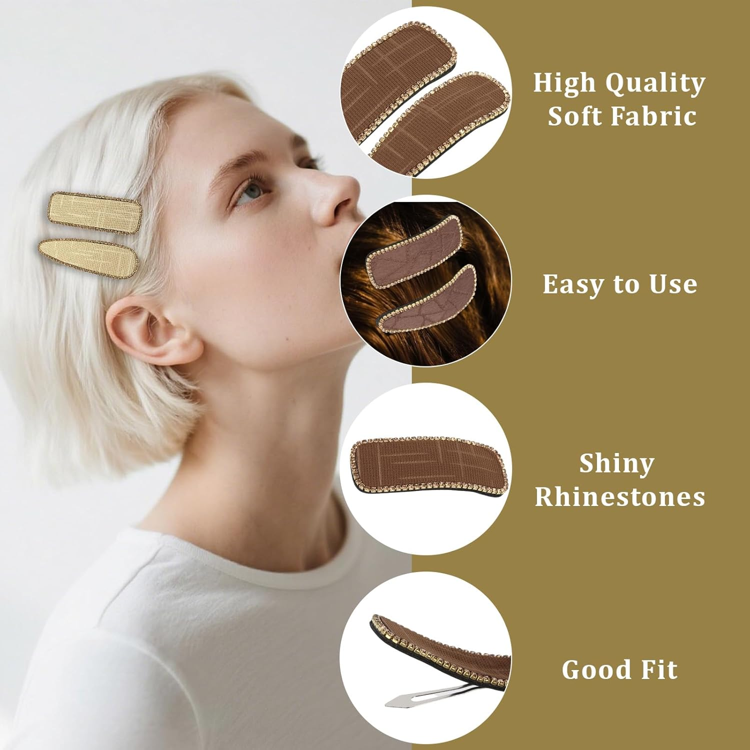 Srotmirw Women'S Hair Clips, Pack of 12 Hair Accessories for Women in Brown Series for Women and Girls in Daily Life image number 6