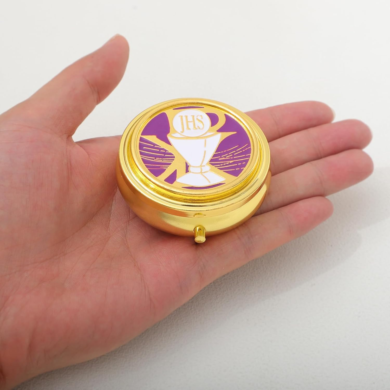 KOMI Pyx for Communion Host Catholic, Baptism Keepsake Box, Unique First Communion Gifts, Prayer Box image number 2