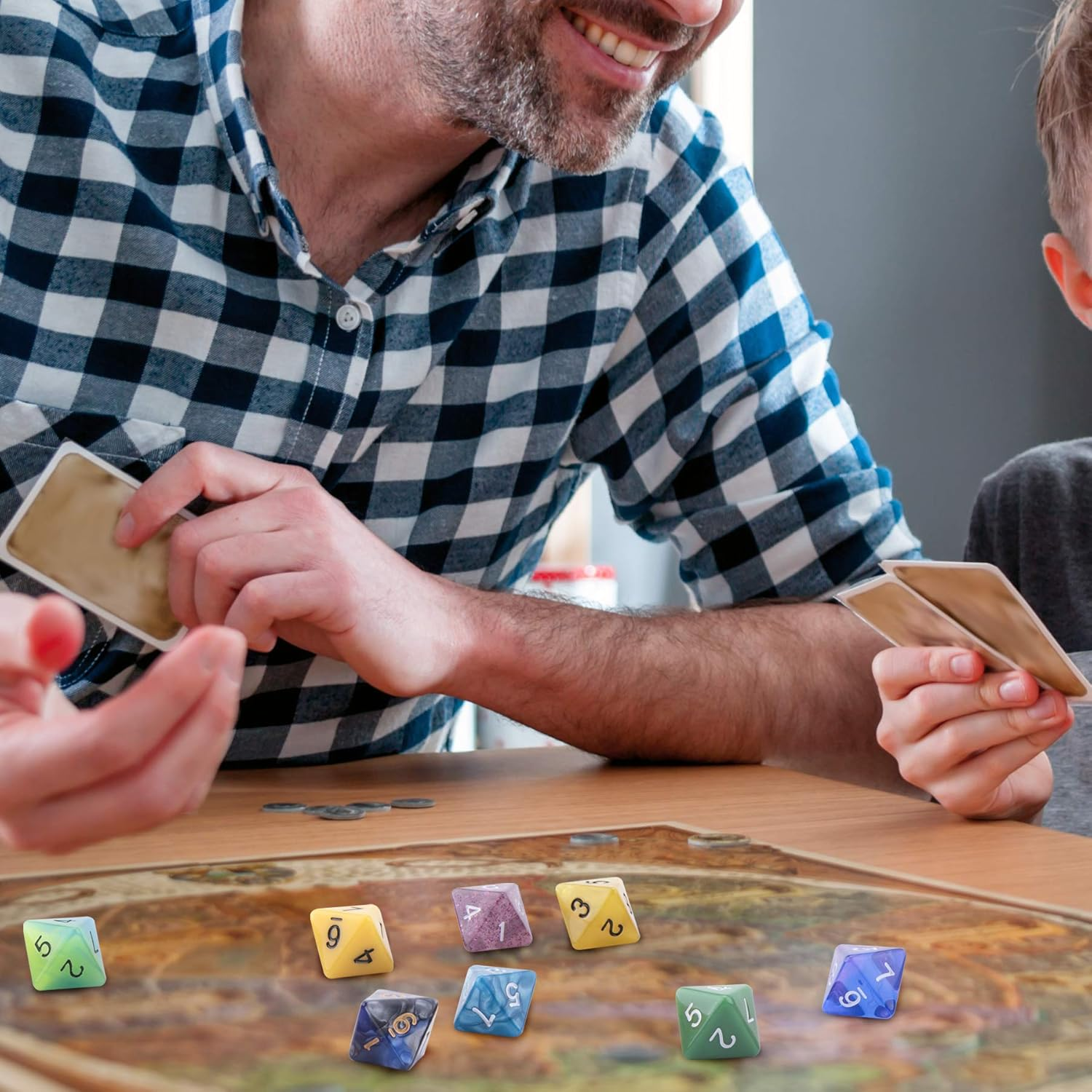 AUSTOR 35 Pieces Polyhedral Dice 8 Sided Game Dice Set Mixed Color D8 Dice Assortment with a Black Velvet Storage Bag for DND RPG MTG Table Games image number 1