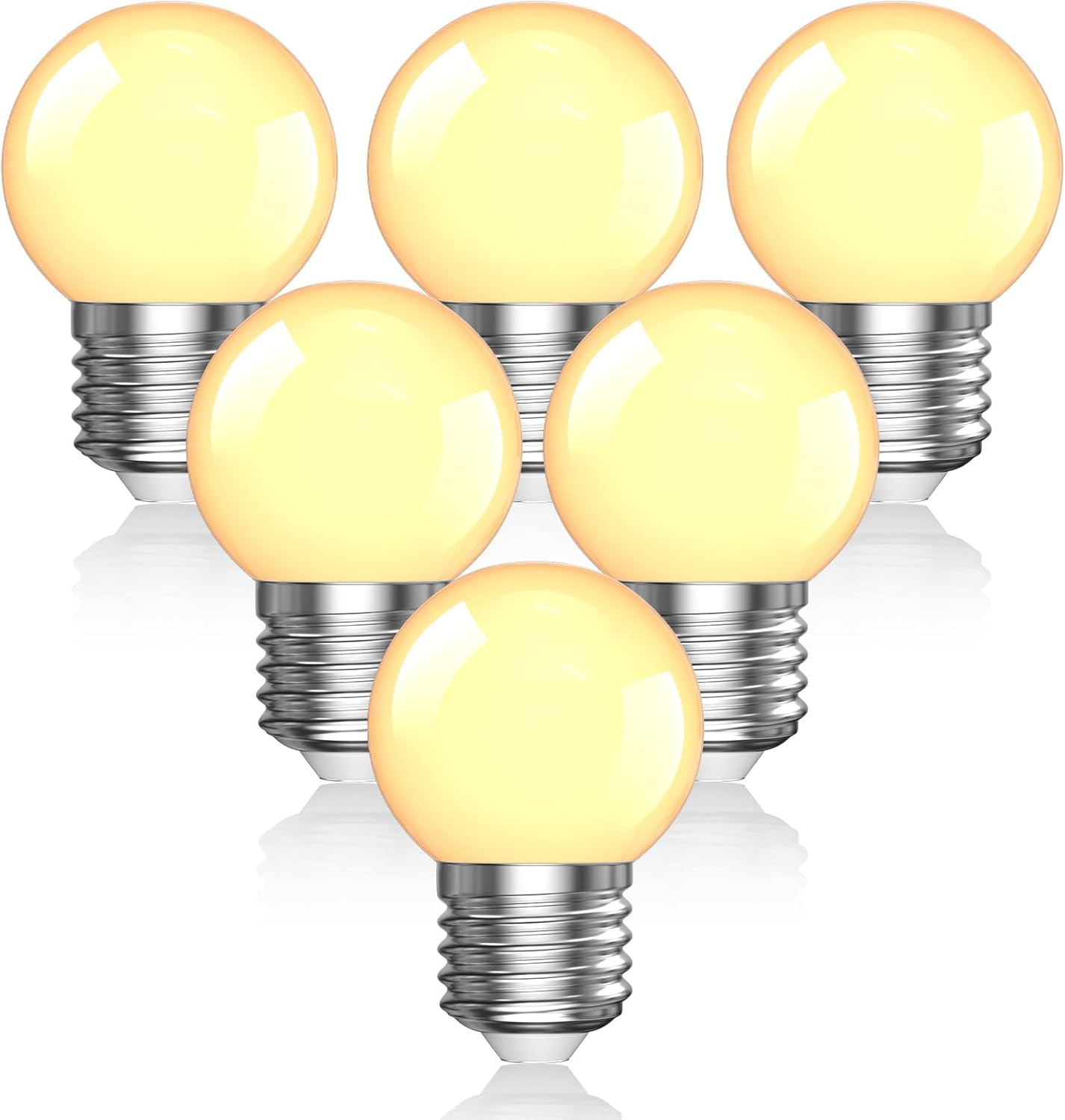 Brightark G45 E27 LED Light Bulb 3W (25W Equivalent) Energy Saving Edison Screw G45 Golf Ball Bulb, Warm White 3000K Flicker-Free round Mini Globe Frosted Bulb, AC110-230V (Non-Dimmable, 6Pack) image number 6