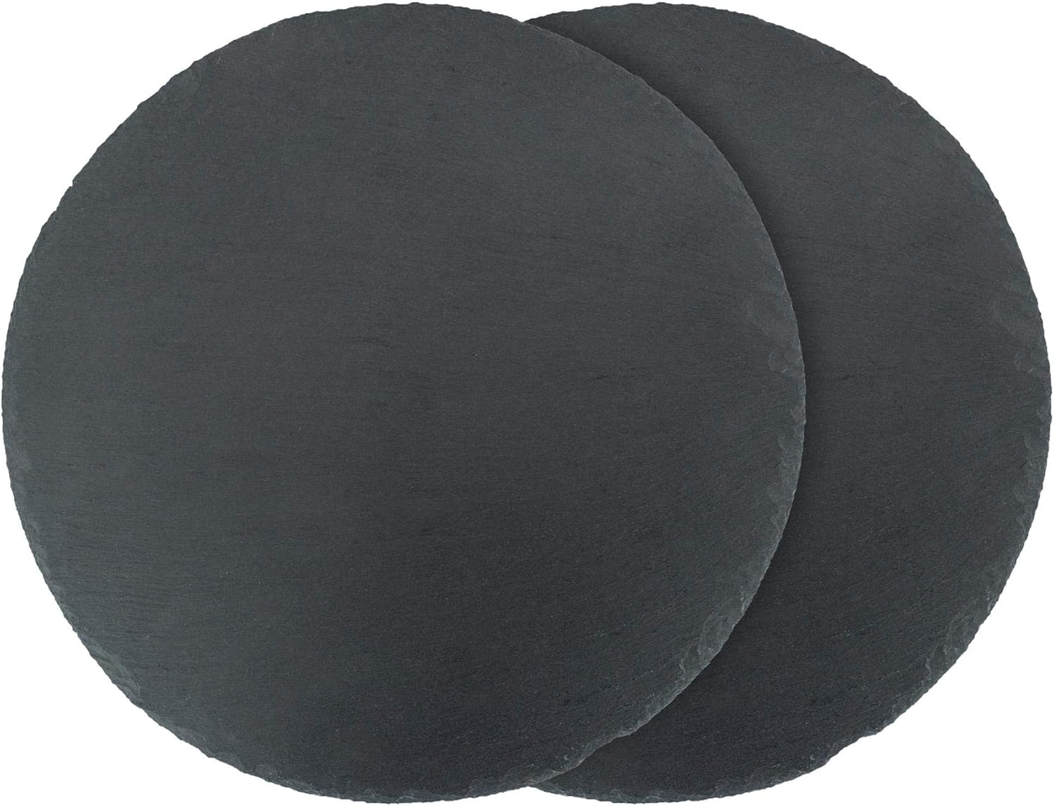 Argon Tableware Slate Serving Platter - round - 33Cm - Pack of 1 - Black Natural Slate Rustic Raw Cut Serving Platter Fruit Savoury Placemat Cheese Board with Soft Padded Feet image number 6